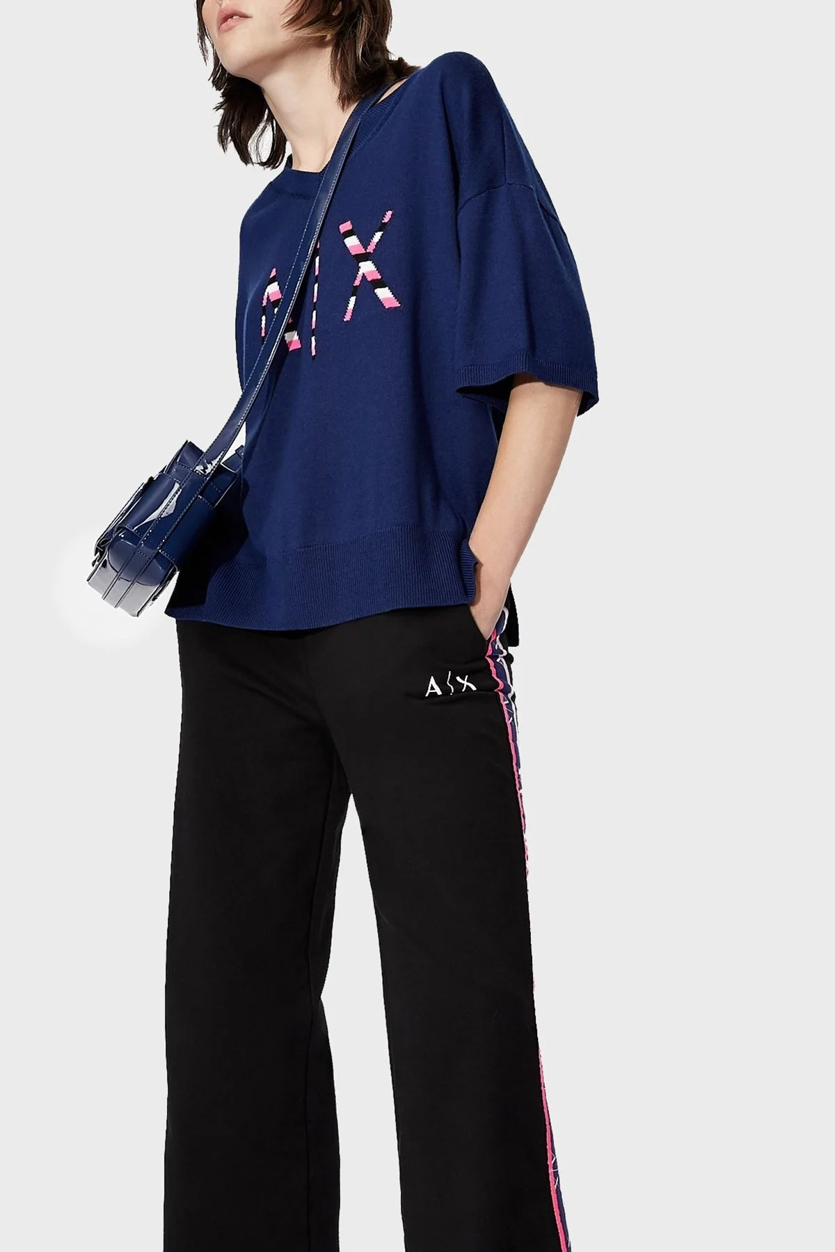 Armani Exchange Logolu Pamuklu Jogging Fit Bayan Pantolon 6KYP80 YJ2QZ 1200 SİYAH - 4