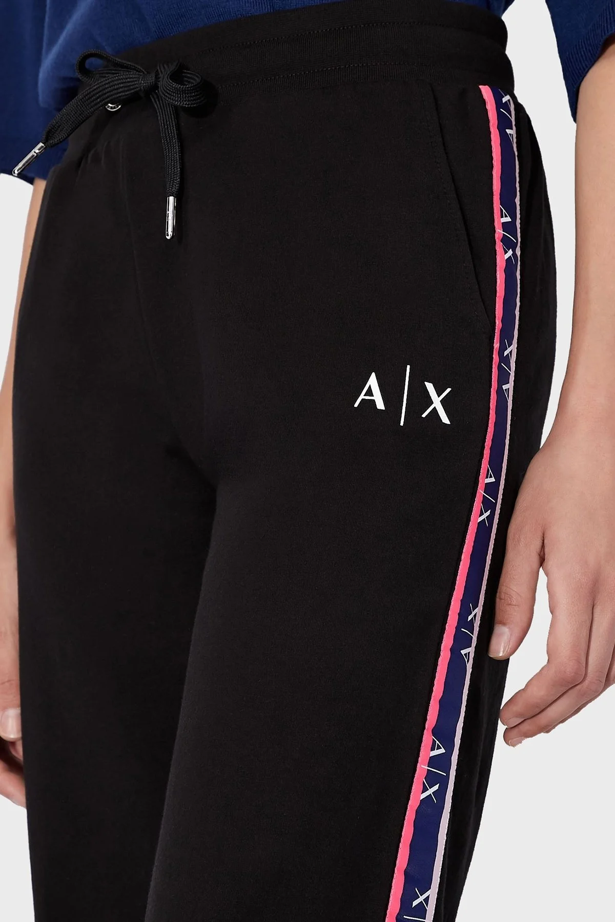 Armani Exchange Logolu Pamuklu Jogging Fit Bayan Pantolon 6KYP80 YJ2QZ 1200 SİYAH - 5