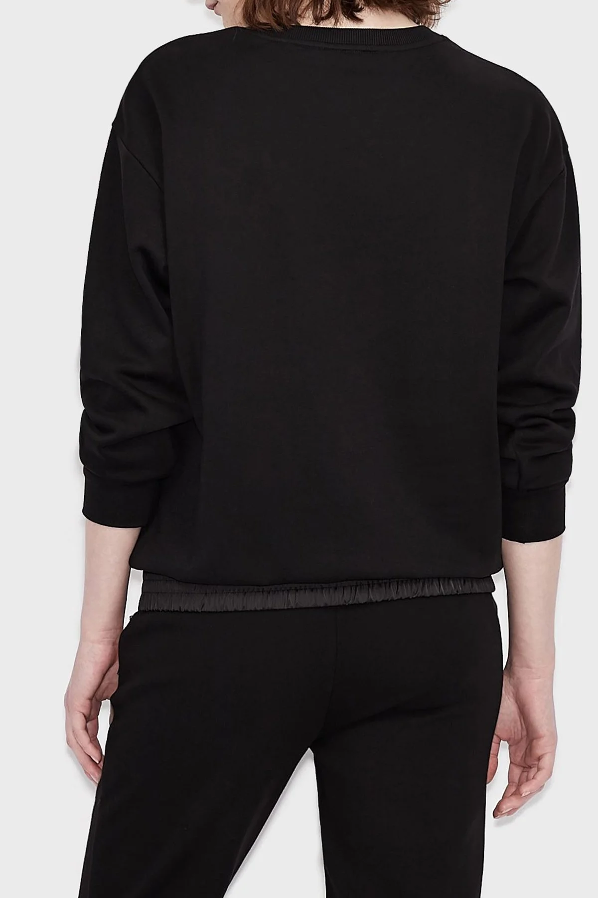 Armani Exchange Baskılı % 100 Pamuk Regular Fit Bayan Sweat 6KYM25 YJ5TZ 1200 SİYAH - 2