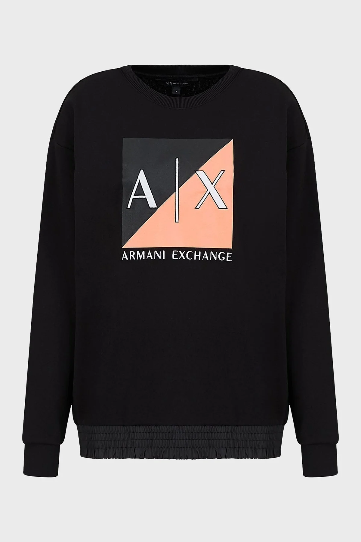 Armani Exchange Baskılı % 100 Pamuk Regular Fit Bayan Sweat 6KYM25 YJ5TZ 1200 SİYAH - 4