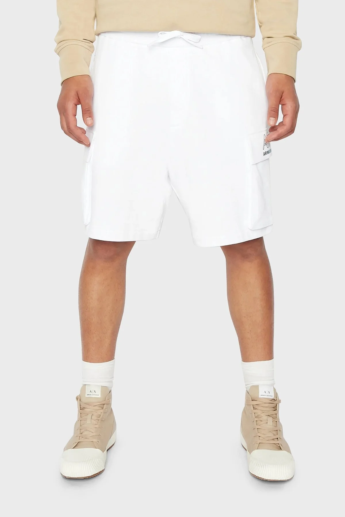 Armani Exchange Belden Bağlamalı Cepli Erkek Short 3RZSJA ZJ7KZ 1100 BEYAZ - 1