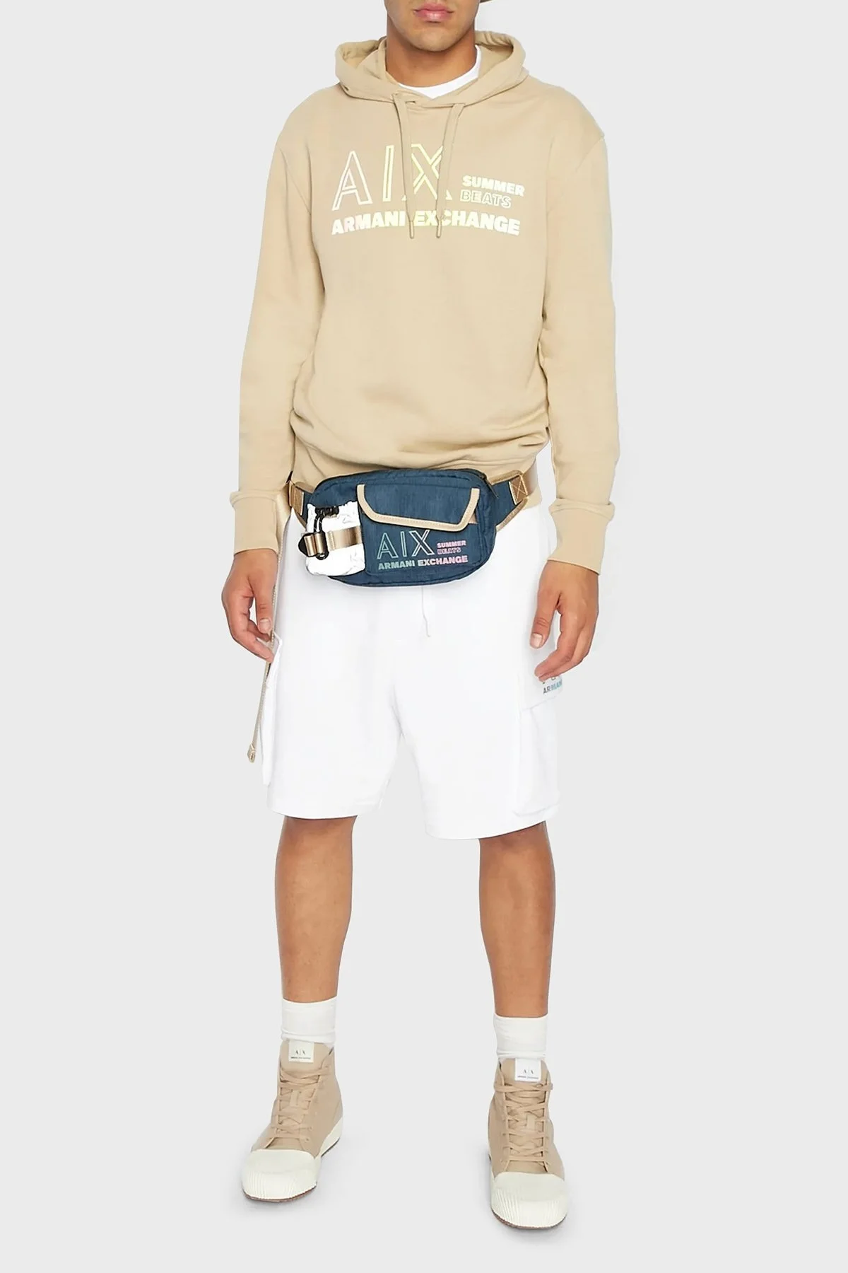 Armani Exchange Belden Bağlamalı Cepli Erkek Short 3RZSJA ZJ7KZ 1100 BEYAZ - 3