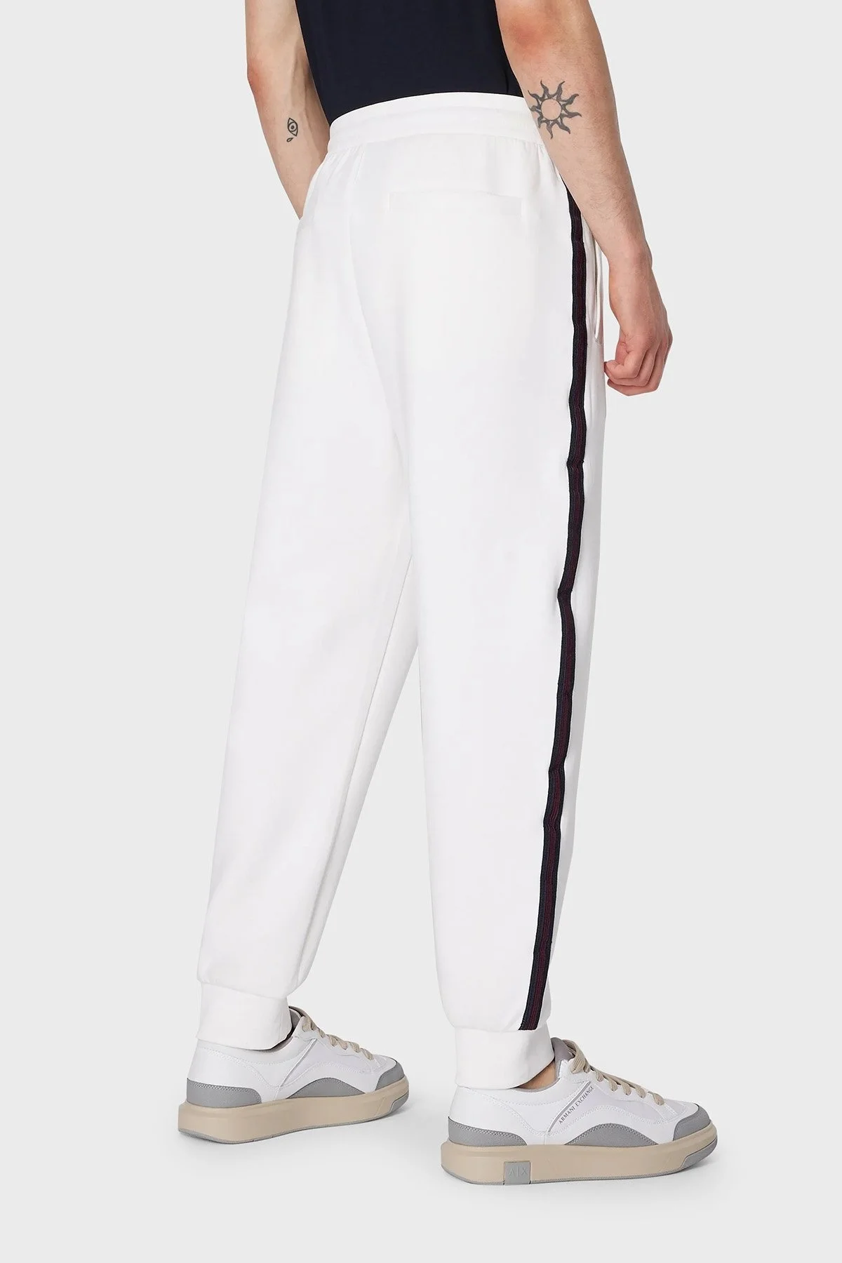 Armani Exchange Belden Bağlamalı Pamuklu Regular Fit Spor Erkek Pantolon 6RZPLD ZJZGZ 1116 BEYAZ - 2