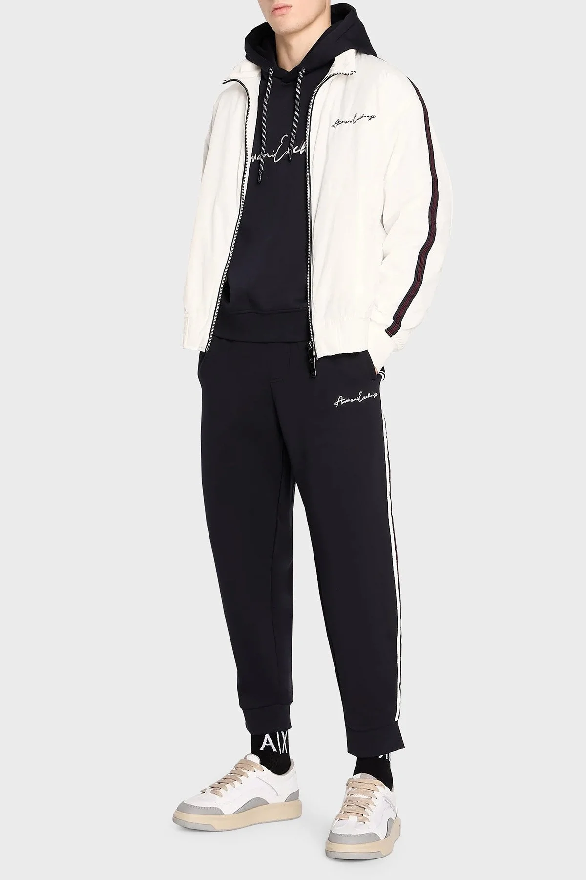 Armani Exchange Belden Bağlamalı Pamuklu Regular Fit Spor Erkek Pantolon 6RZPLD ZJZGZ 1583 LACİVERT - 3