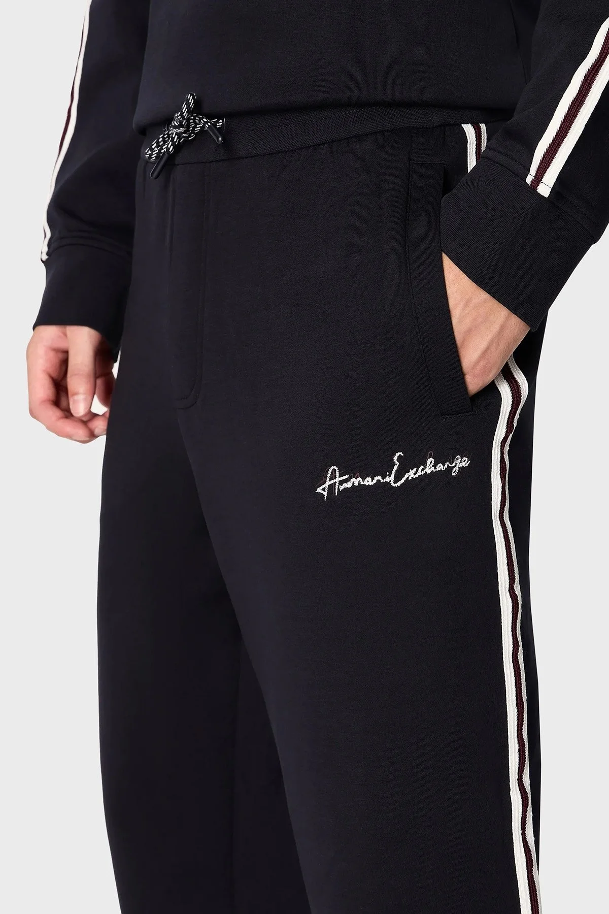 Armani Exchange Belden Bağlamalı Pamuklu Regular Fit Spor Erkek Pantolon 6RZPLD ZJZGZ 1583 LACİVERT - 4