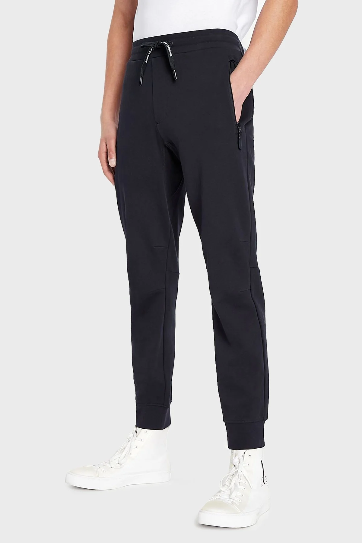 Armani Exchange % 100 Pamuklu Regular Fit Jogger Spor Erkek Pantolon 8NZP73 ZJKRZ 1510 LACİVERT - 6
