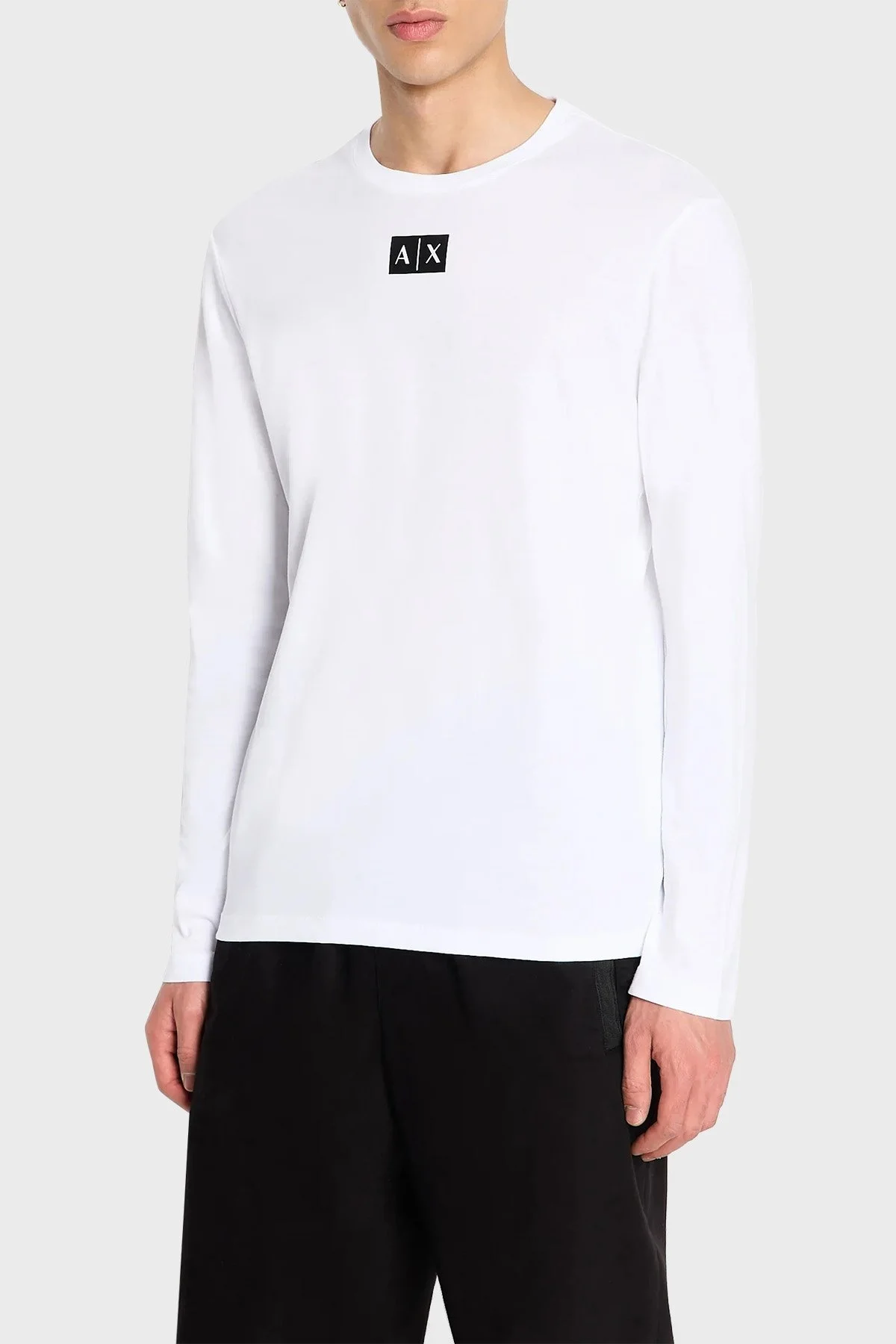 Armani Exchange Bisiklet Yaka % 100 Pamuk Regular Fit Erkek T Shirt 6RZTCB ZJ9TZ 1100 BEYAZ - 1