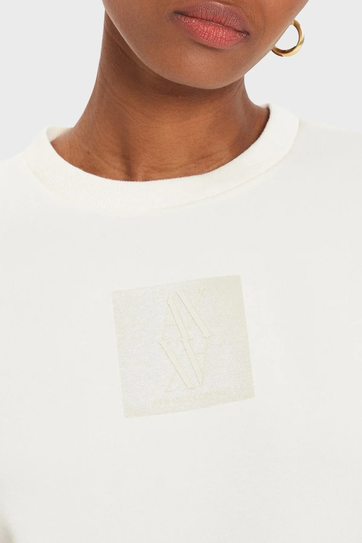 Armani Exchange Bisiklet Yaka Regular Fit Bayan Sweat 6DYM68 YJEGZ 1130 EKRU - 4