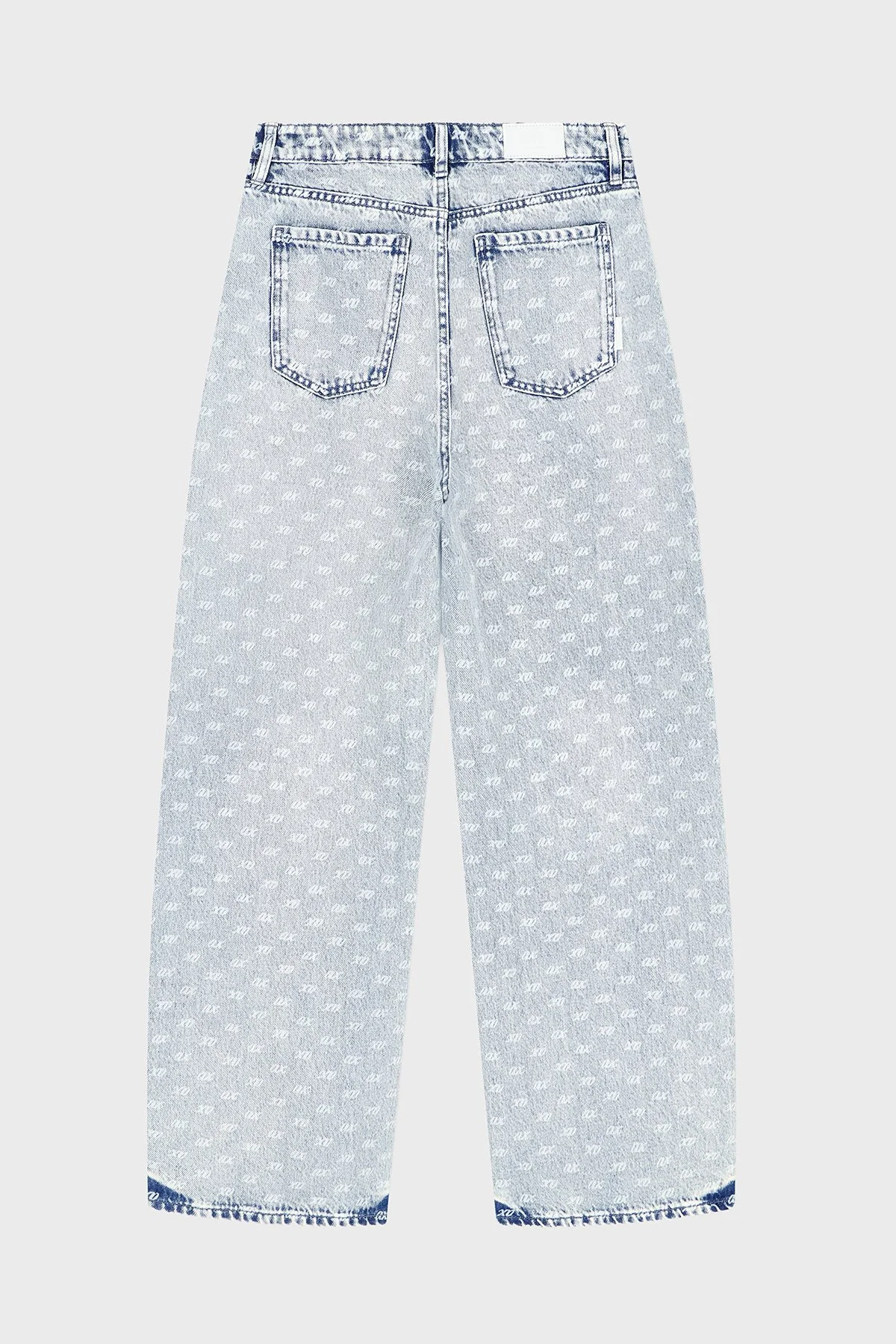Armani Exchange Bol Kesimli Tamamı Baskılı Yüksek Bel Jeans Kadın Kot Pantolon XW000100 AF25777 FB010 Açık mavi - 7