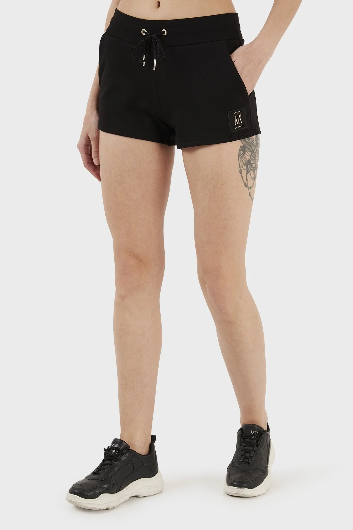 Armani Exchange Cepli % 100 Pamuk Regular Fit Kısa Bayan Short 8NYSMX YJ68Z 1200 SİYAH - 3