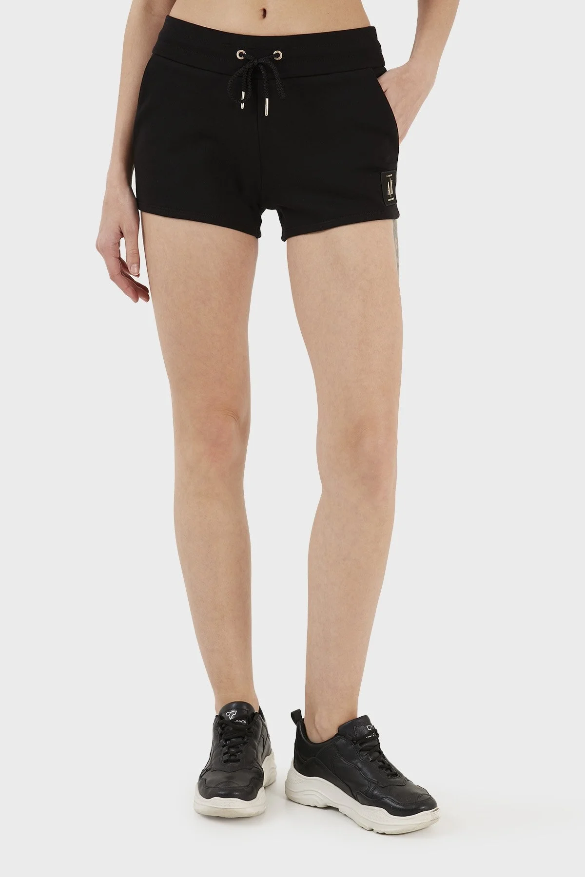 Armani Exchange Cepli % 100 Pamuk Regular Fit Kısa Bayan Short 8NYSMX YJ68Z 1200 SİYAH - 4