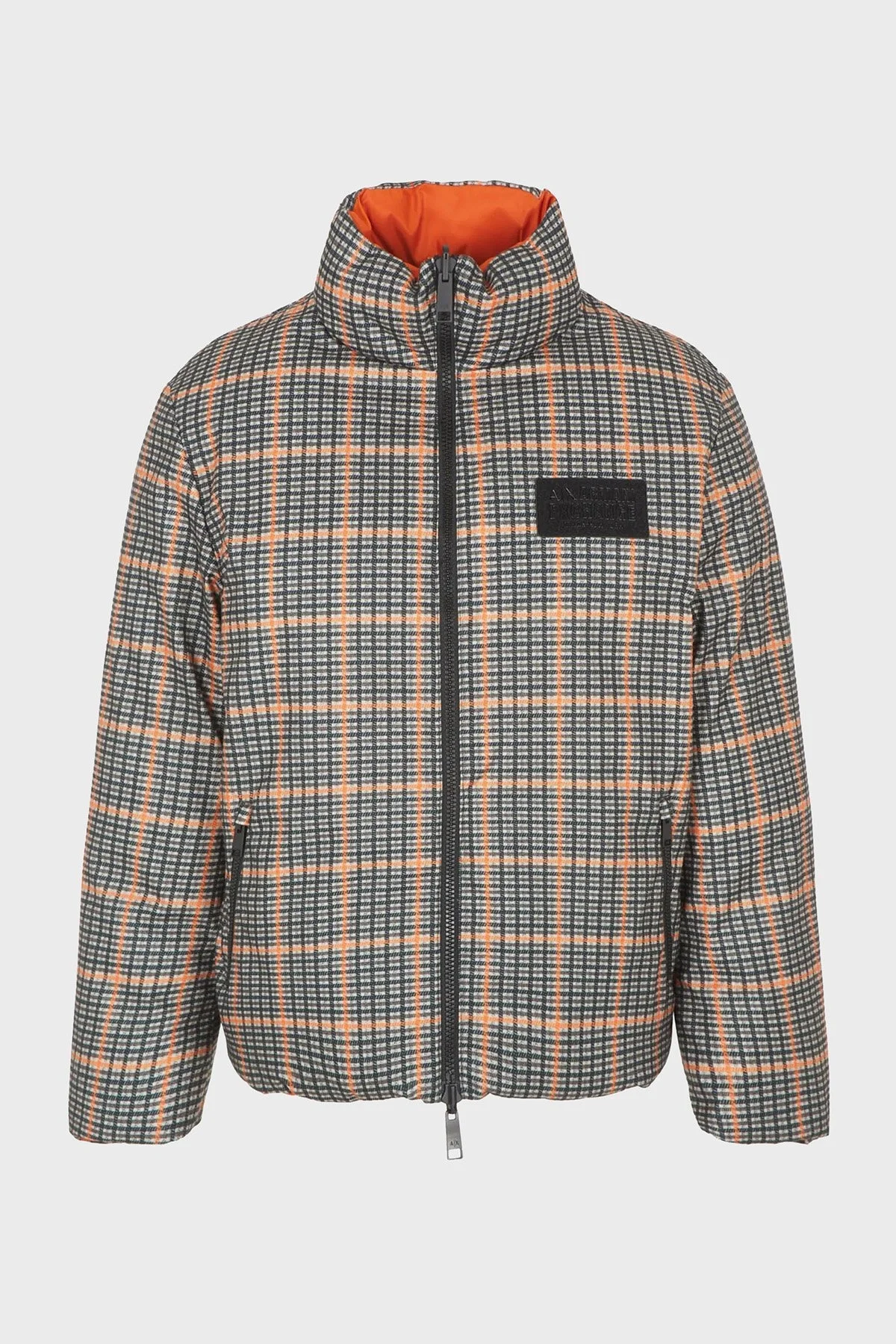 Armani Exchange Çift Taraflı Regular Fit Dik Yaka Şişme Erkek Mont 6RZB02 ZNYRZ 8404 SİYAH-TURUNCU - 1