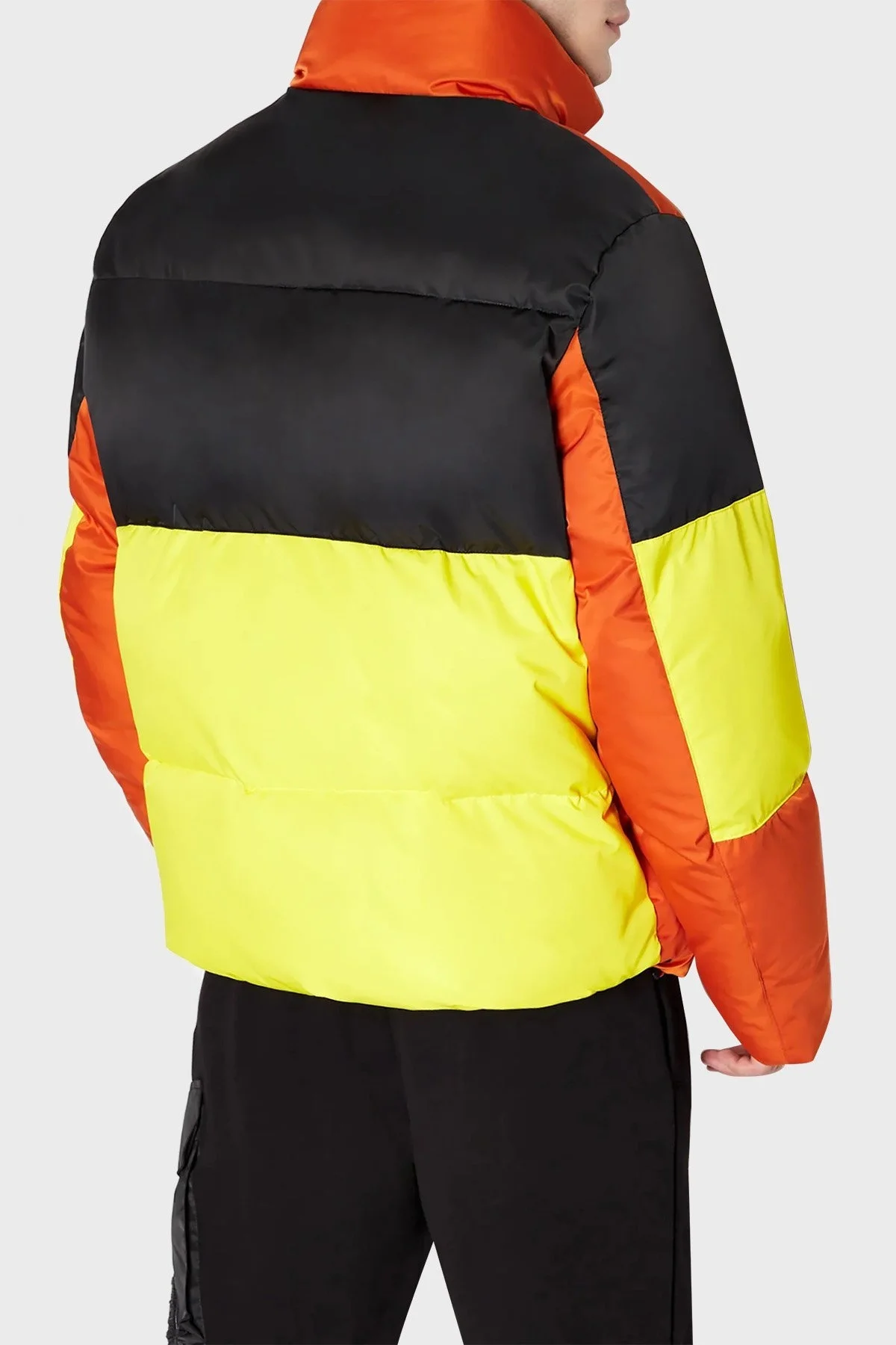 Armani Exchange Çift Taraflı Regular Fit Dik Yaka Şişme Erkek Mont 6RZB02 ZNYRZ 8404 SİYAH-TURUNCU - 2