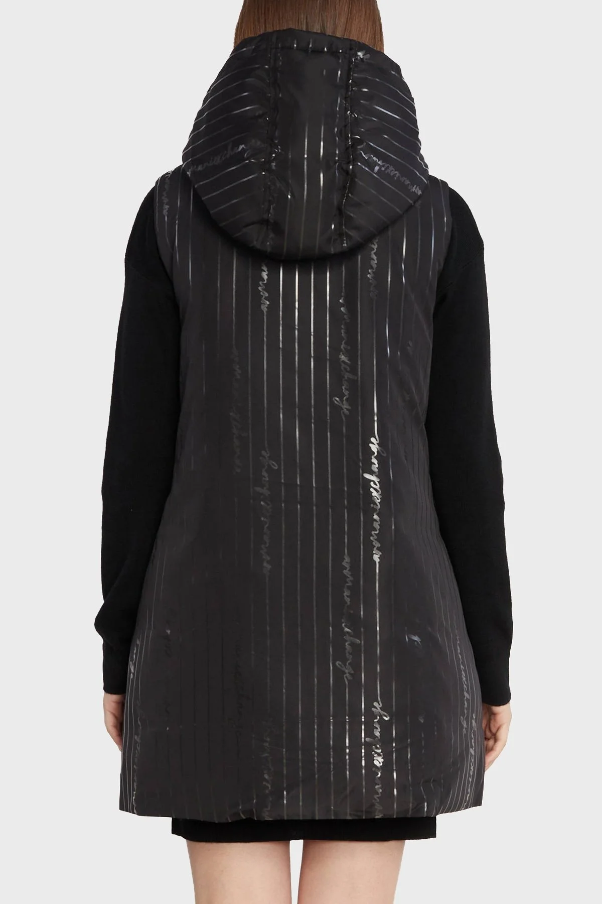 Armani Exchange Çift Taraflı Regular Fit Uzun Şişme Bayan Yelek 6RYQ06 YN1MZ 02EL SİYAH - 5
