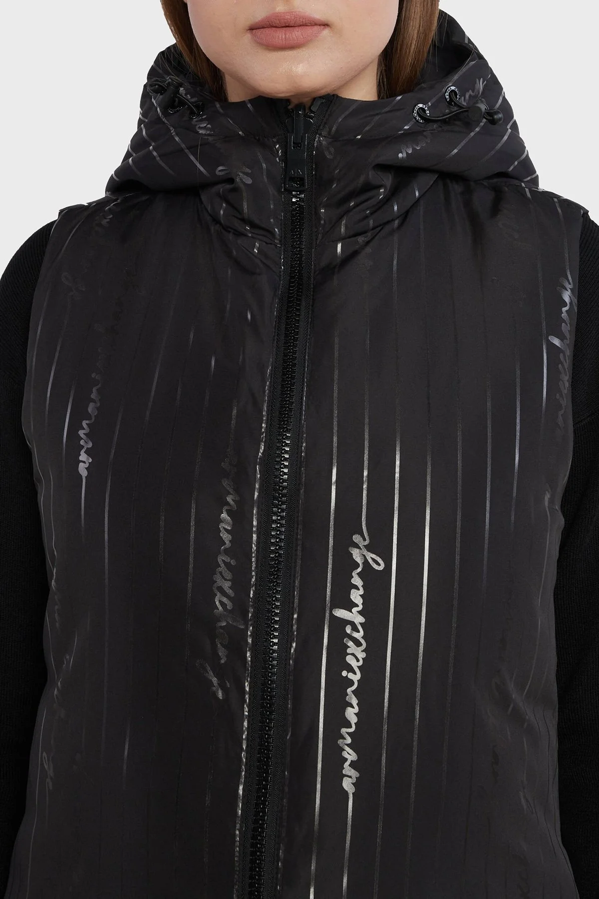 Armani Exchange Çift Taraflı Regular Fit Uzun Şişme Bayan Yelek 6RYQ06 YN1MZ 02EL SİYAH - 7
