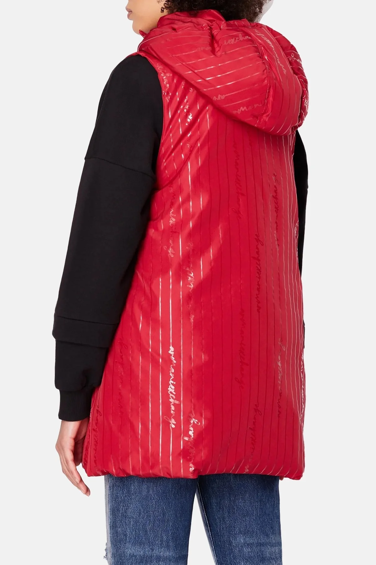 Armani Exchange Çift Taraflı Regular Fit Uzun Şişme Bayan Yelek 6RYQ06 YN1MZ 04PV KIRMIZI - 3