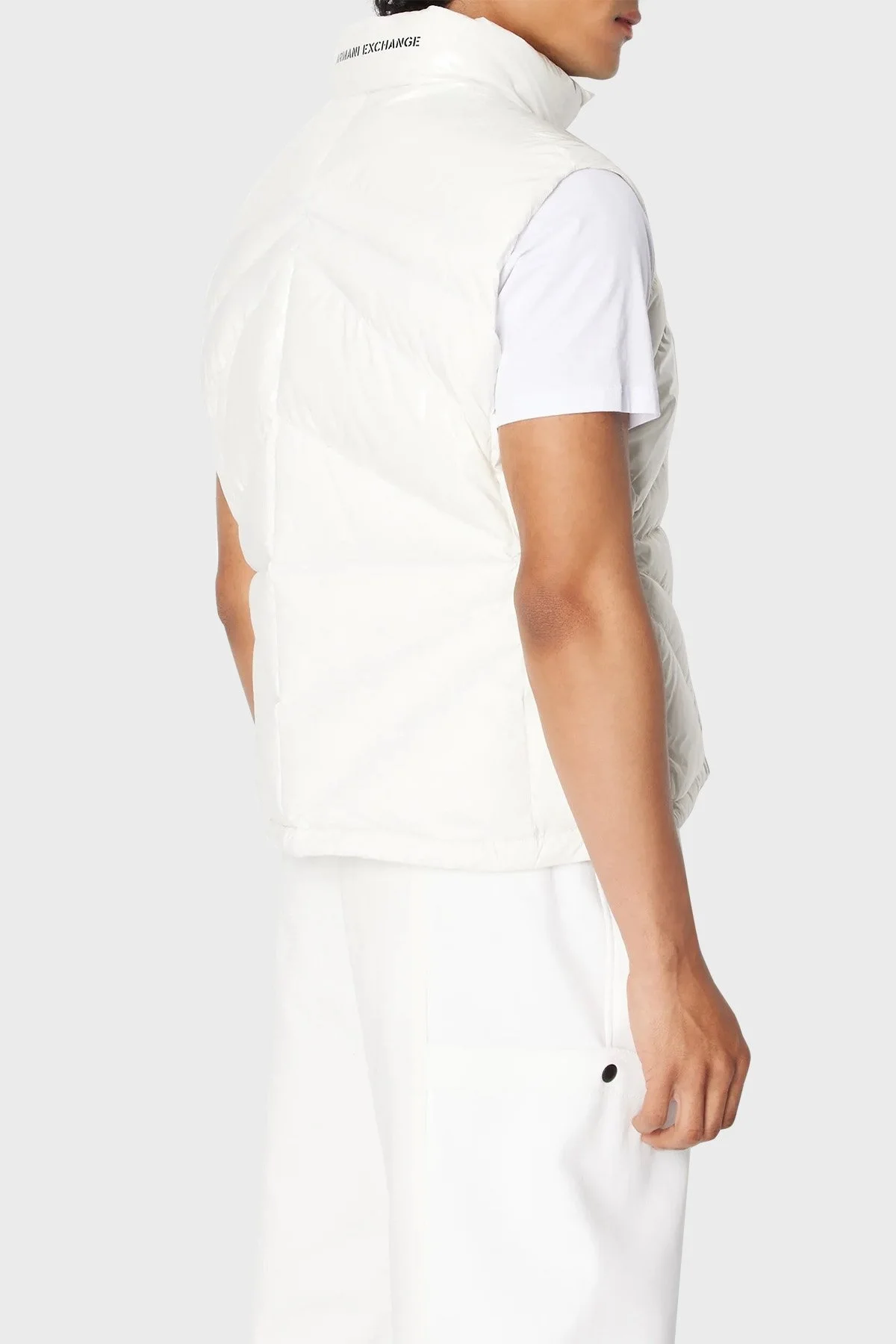 Armani Exchange Çift Yönlü Fermuarlı Regular Fit Şişme Erkek Yelek 6RZQL4 ZN2RZ 1116 BEYAZ - 2