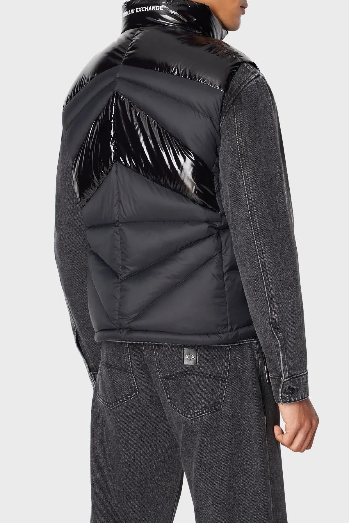 Armani Exchange Çift Yönlü Fermuarlı Regular Fit Şişme Erkek Yelek 6RZQL4 ZN2RZ 1200 SİYAH - 2