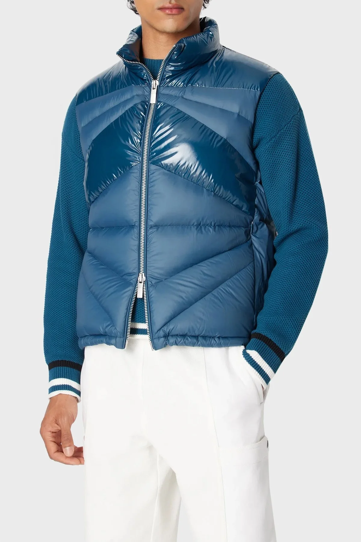 Armani Exchange Çift Yönlü Fermuarlı Regular Fit Şişme Erkek Yelek 6RZQL4 ZN2RZ 15CR PETROL - 1