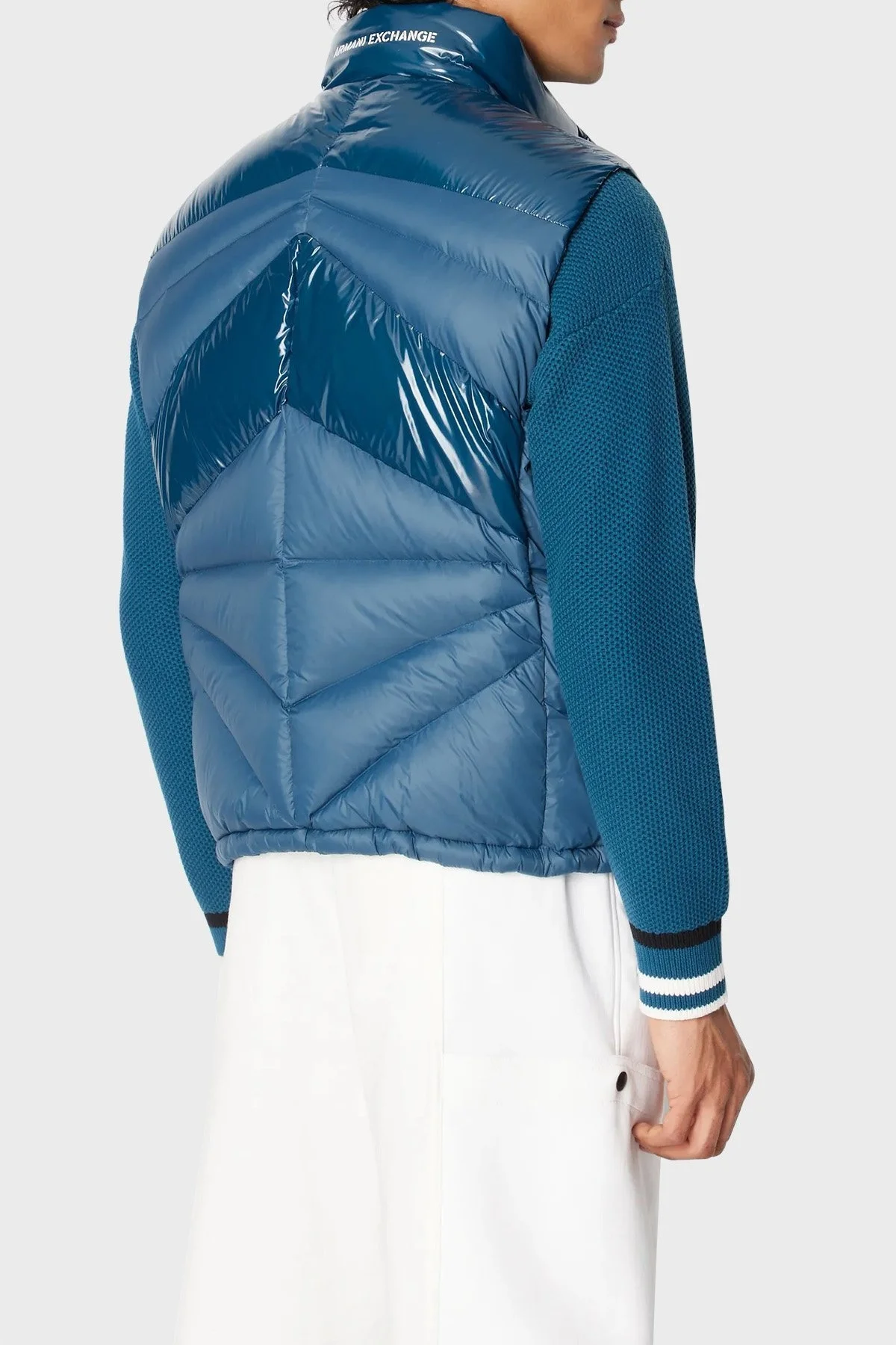 Armani Exchange Çift Yönlü Fermuarlı Regular Fit Şişme Erkek Yelek 6RZQL4 ZN2RZ 15CR PETROL - 2