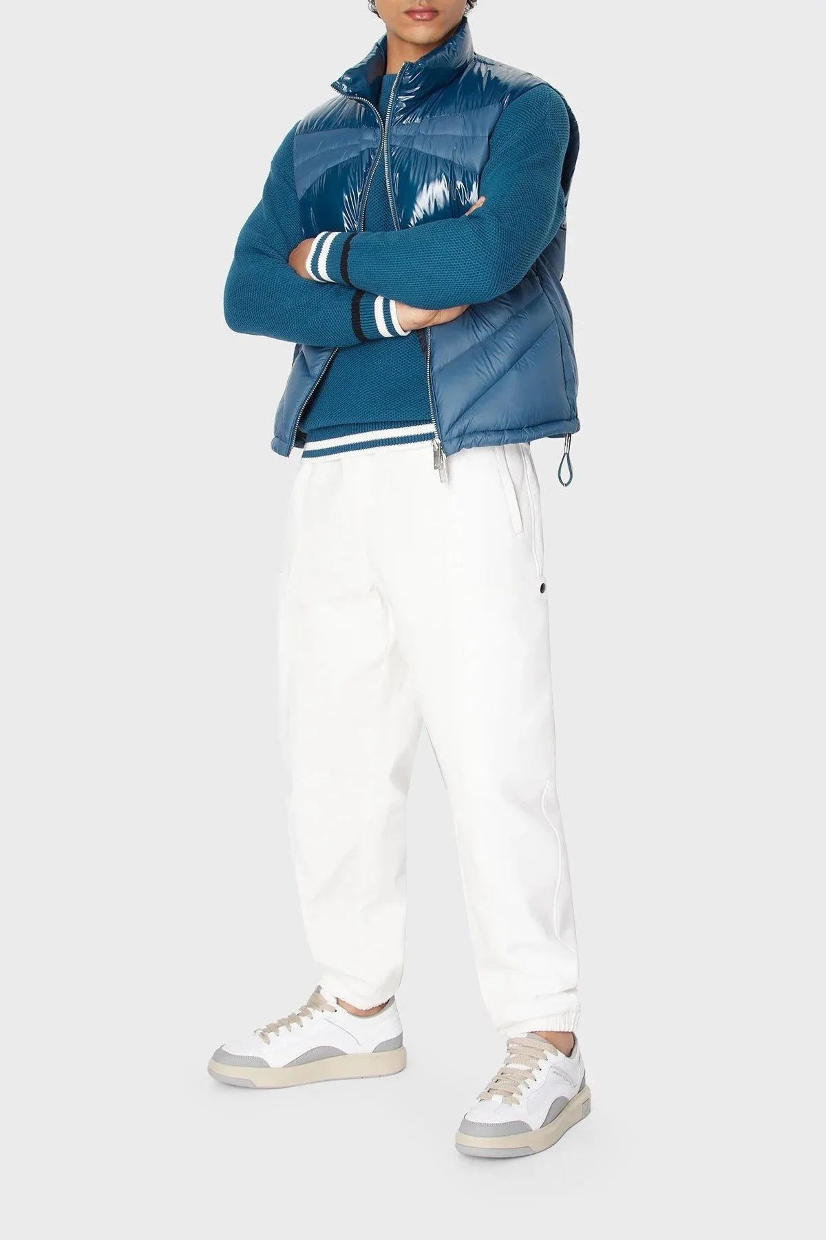 Armani Exchange Çift Yönlü Fermuarlı Regular Fit Şişme Erkek Yelek 6RZQL4 ZN2RZ 15CR PETROL - 3