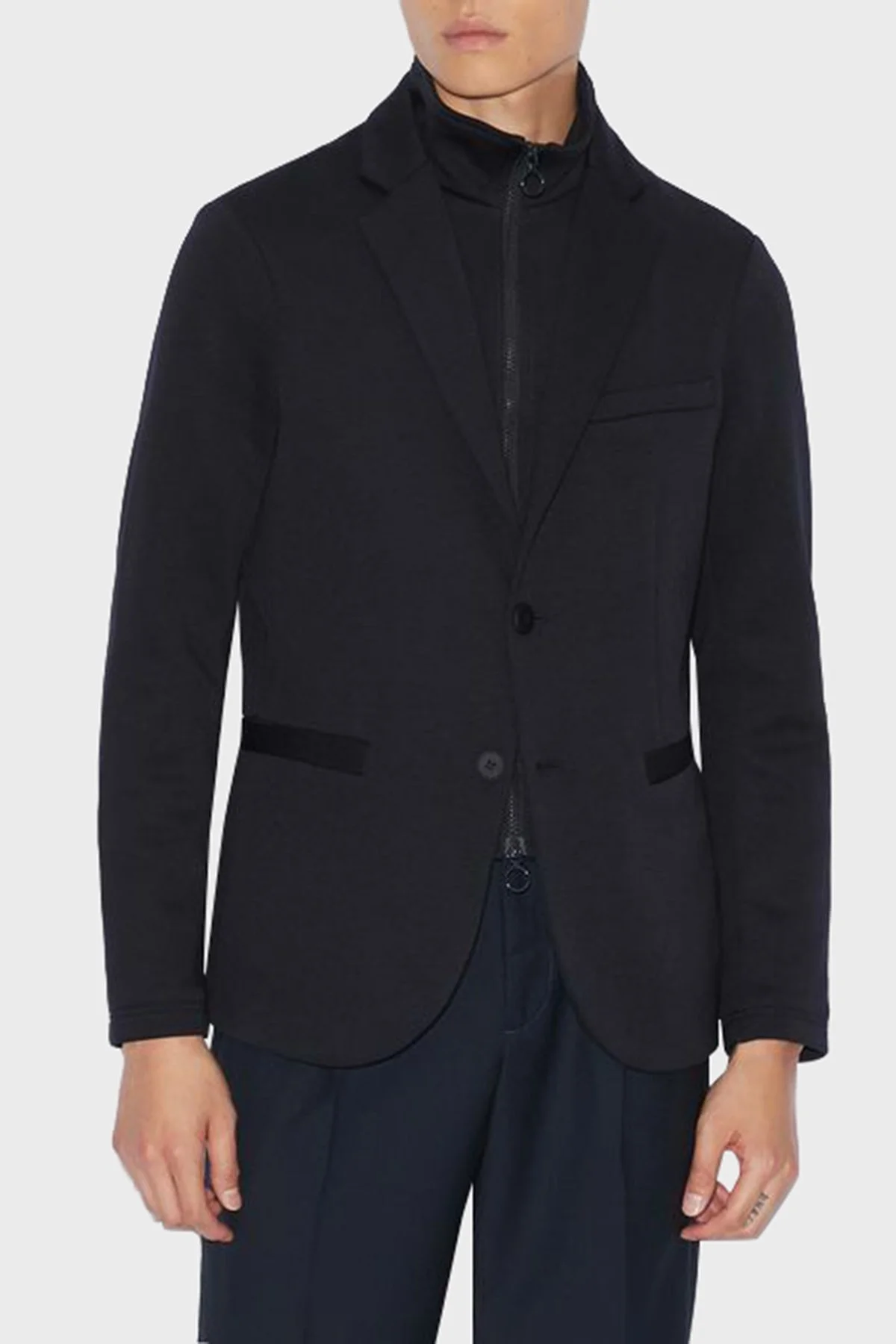 Armani Exchange Çıkarılabilir Fermuarlı İç Panel Blazer Erkek Ceket 6GZGGA ZJY1Z 1583 LACİVERT - 1