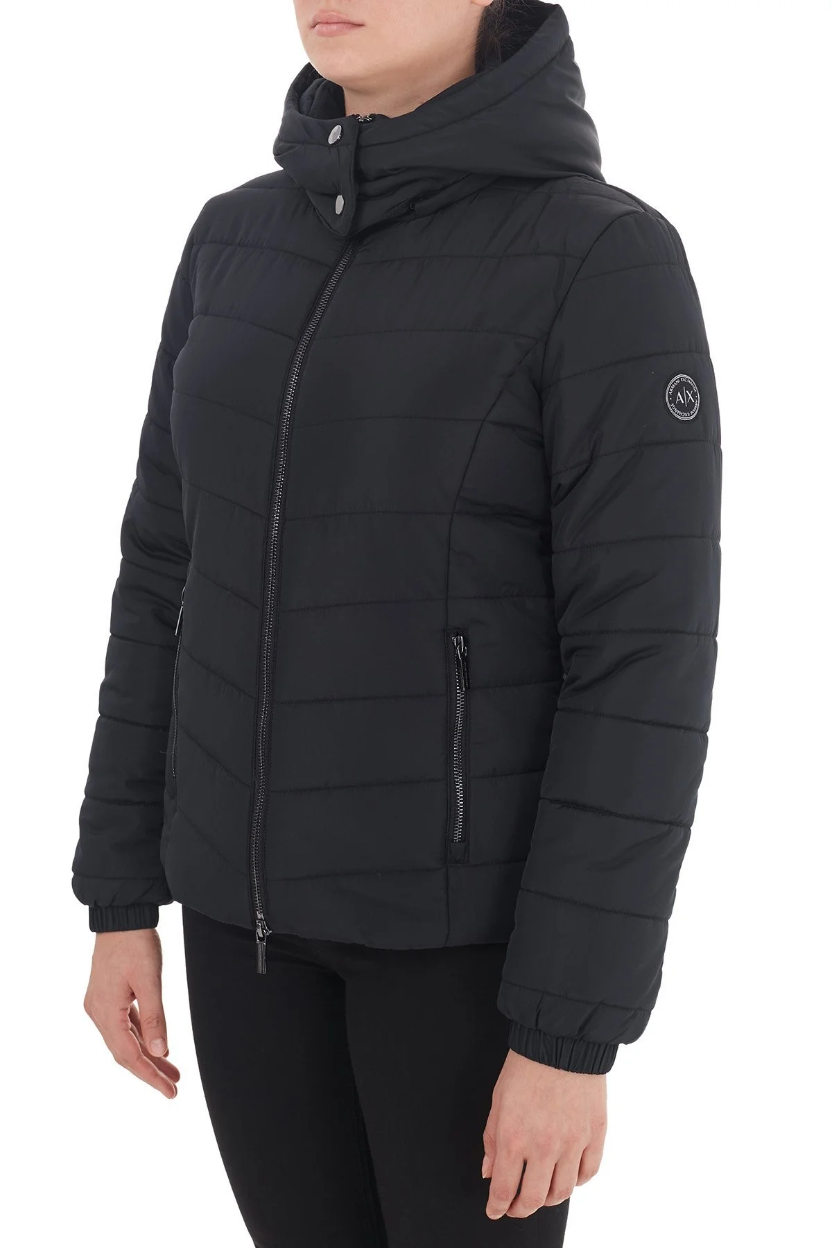 Armani Exchange Regular Fit Çıkarılabilir Kapüşonlu Dik Yaka Bayan Mont 8NYB12 YNMAZ 1200 SİYAH - 3