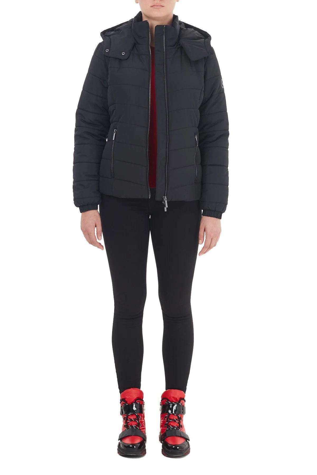 Armani Exchange Regular Fit Çıkarılabilir Kapüşonlu Dik Yaka Bayan Mont 8NYB12 YNMAZ 1200 SİYAH - 6