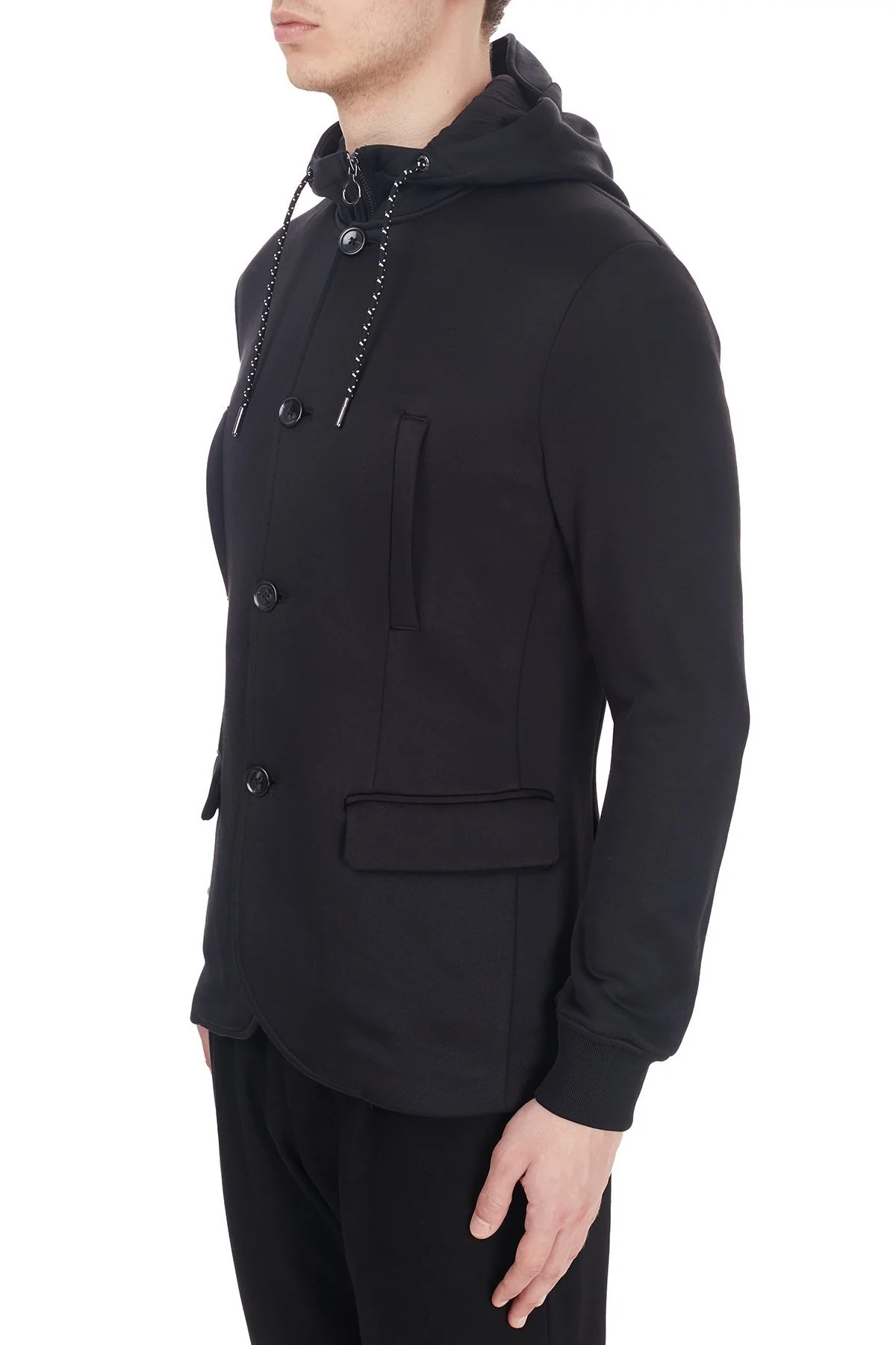 Armani Exchange Çıkarılabilir Kapüşonlu İç Katmanlı Erkek Ceket 6HZGLA ZJLBZ 1200 SİYAH - 3