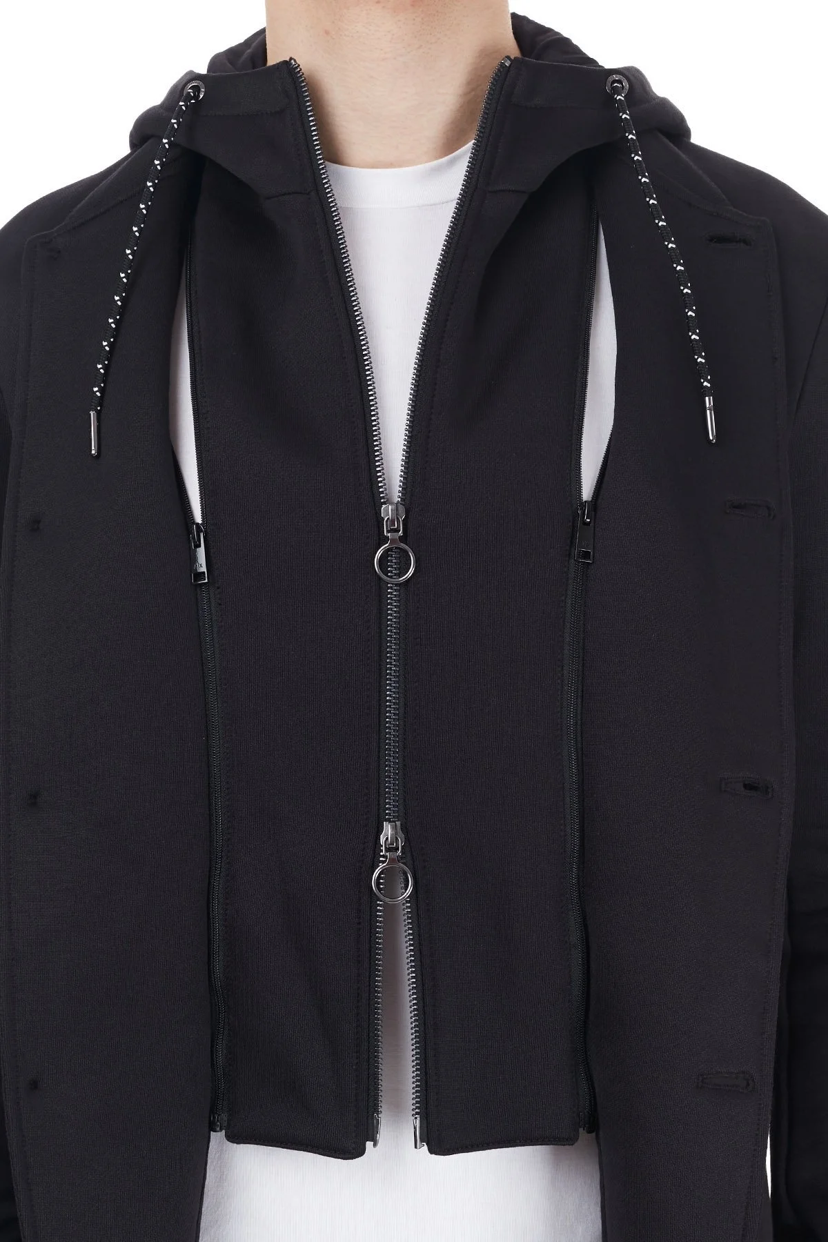 Armani Exchange Çıkarılabilir Kapüşonlu İç Katmanlı Erkek Ceket 6HZGLA ZJLBZ 1200 SİYAH - 6