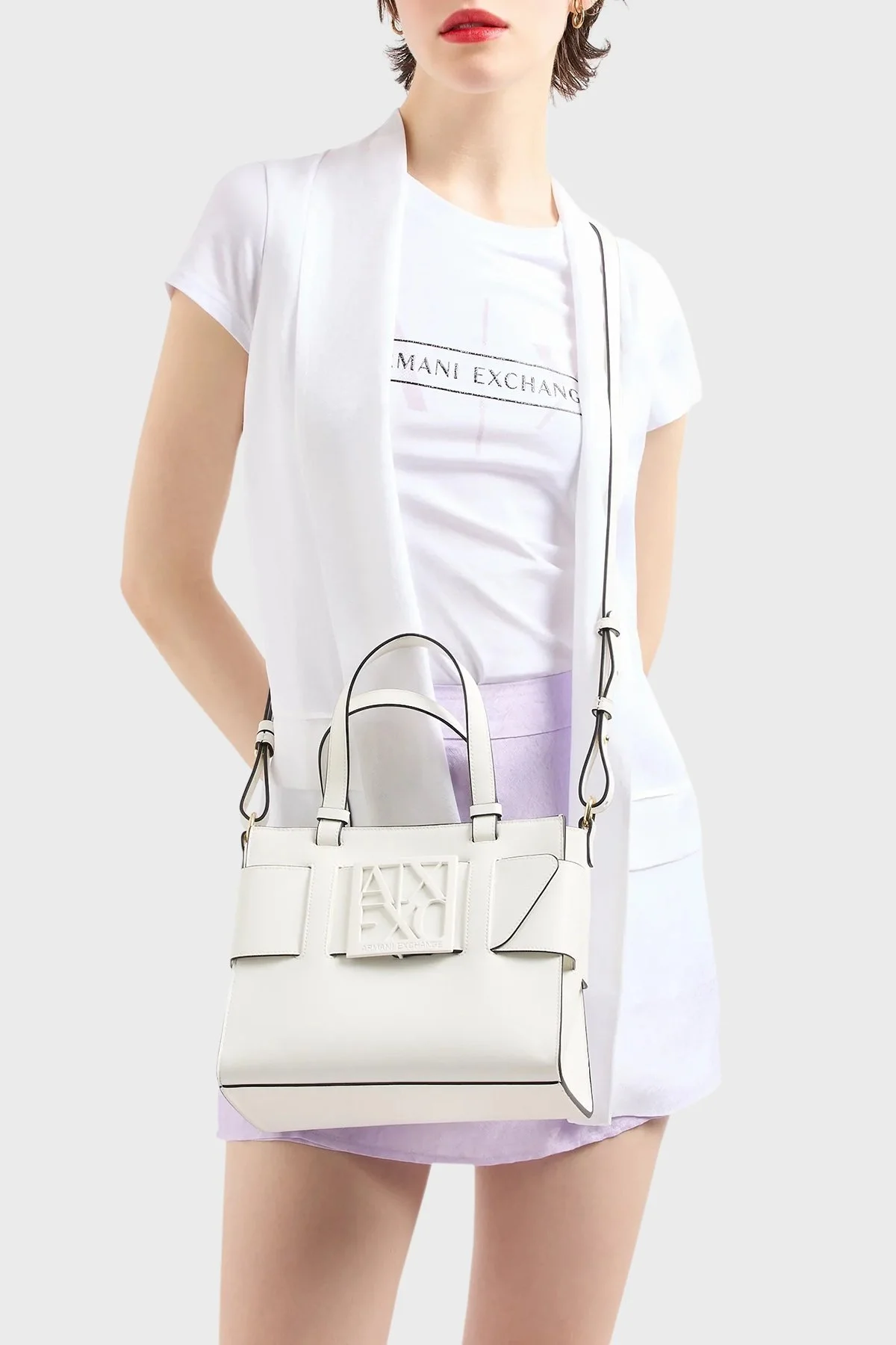 Armani Exchange Çıkarılabilir Omuz Askılı Bayan Çanta 942690 0A874 47710 BEYAZ - 2