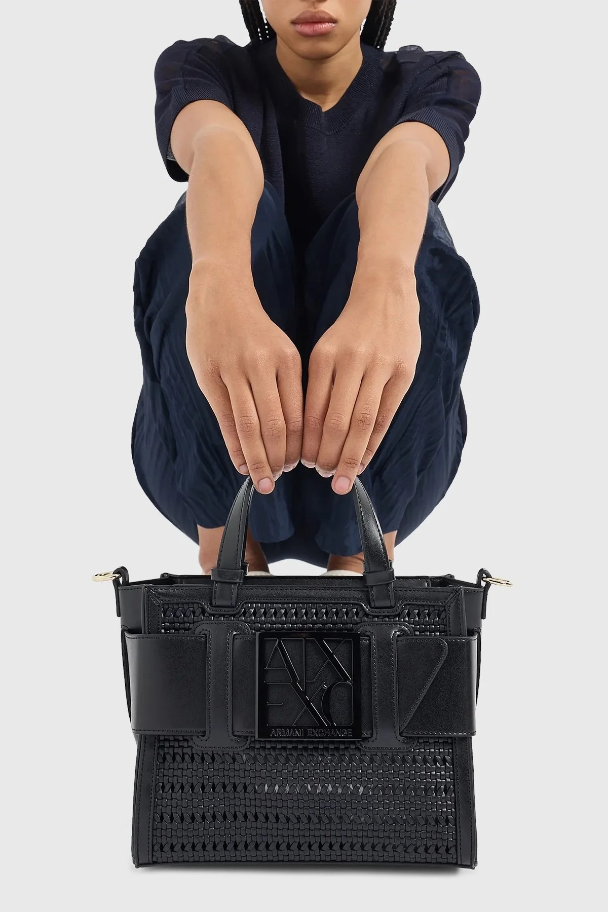 Armani Exchange Çıkarılabilir Omuz Askılı Bayan Çanta 942690 4R736 00020 SİYAH - 3