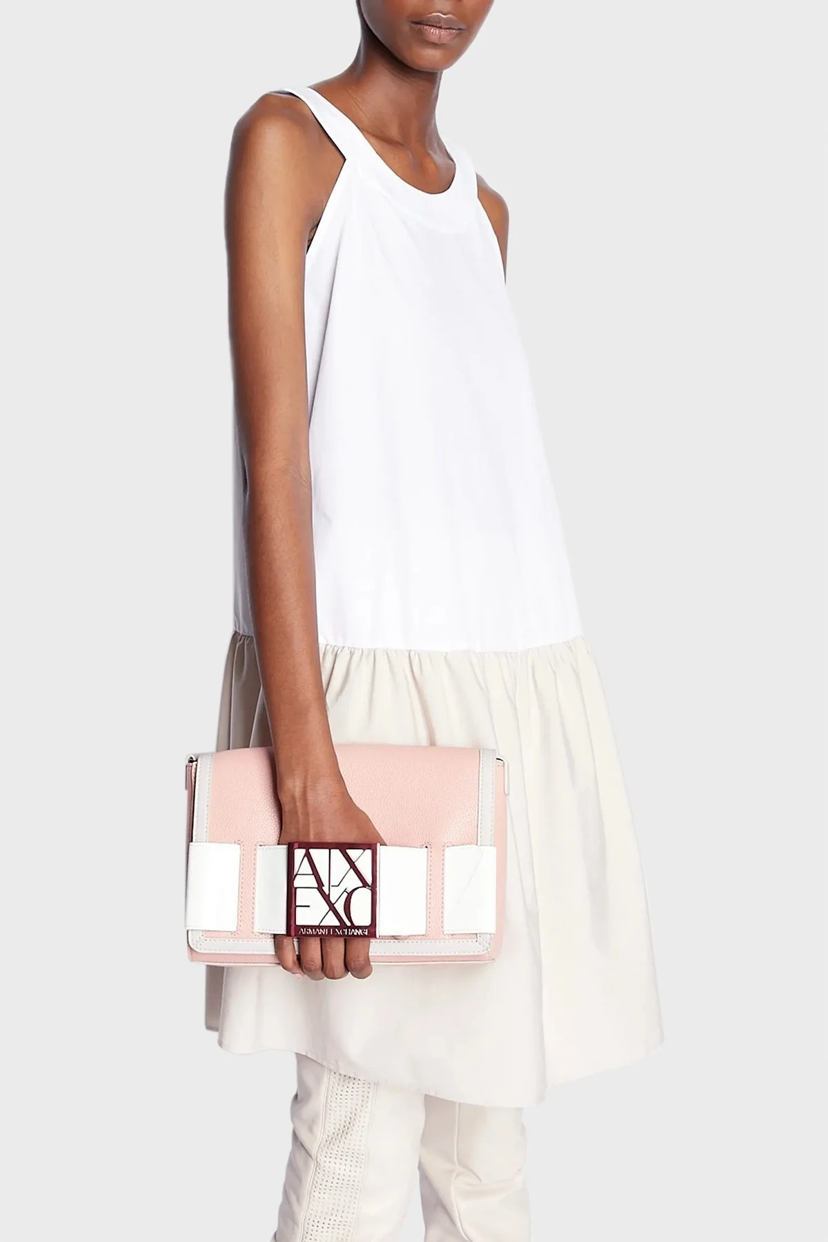 Armani Exchange Çıkarılabilir Omuz Askılı Bayan Çanta 942756 3R714 10850 PEMBE-BEYAZ - 2