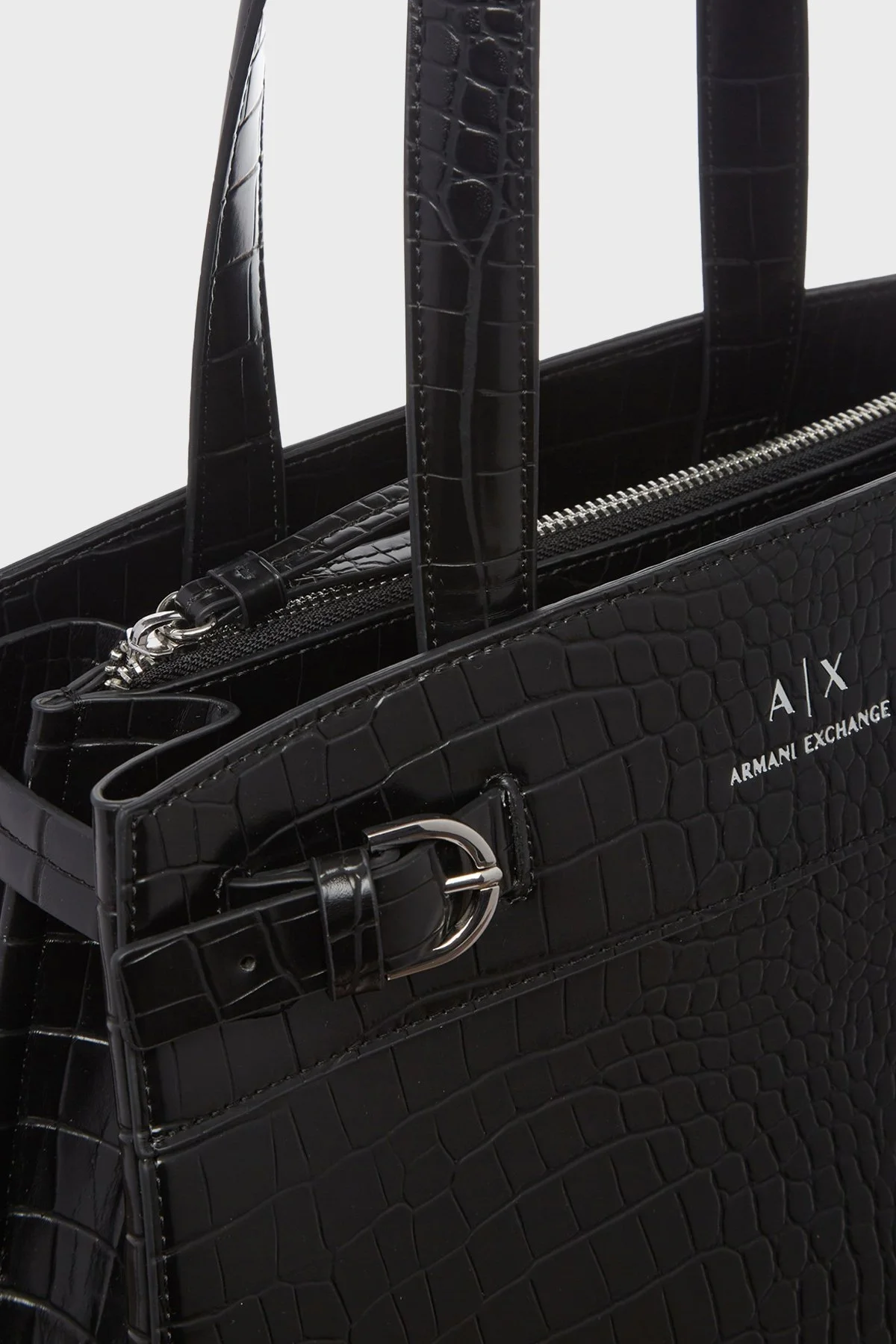 Armani Exchange Çıkarılabilir Omuz Askılı Krokodil Bayan Çanta 949133 4R752 00020 SİYAH - 5