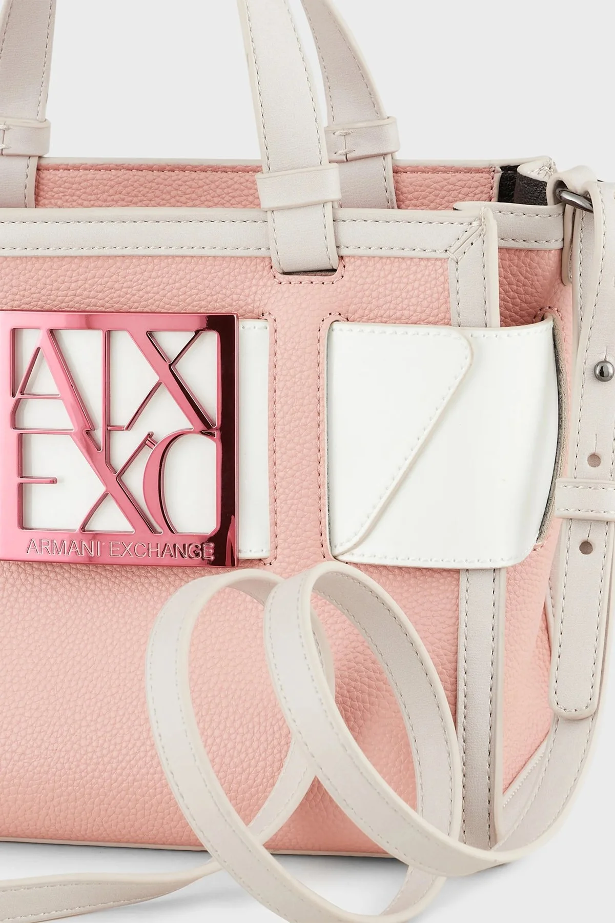 Armani Exchange Çıkarılabilir Uzatma Askılı Bayan Çanta 942690 3R714 10850 PEMBE-BEYAZ - 5
