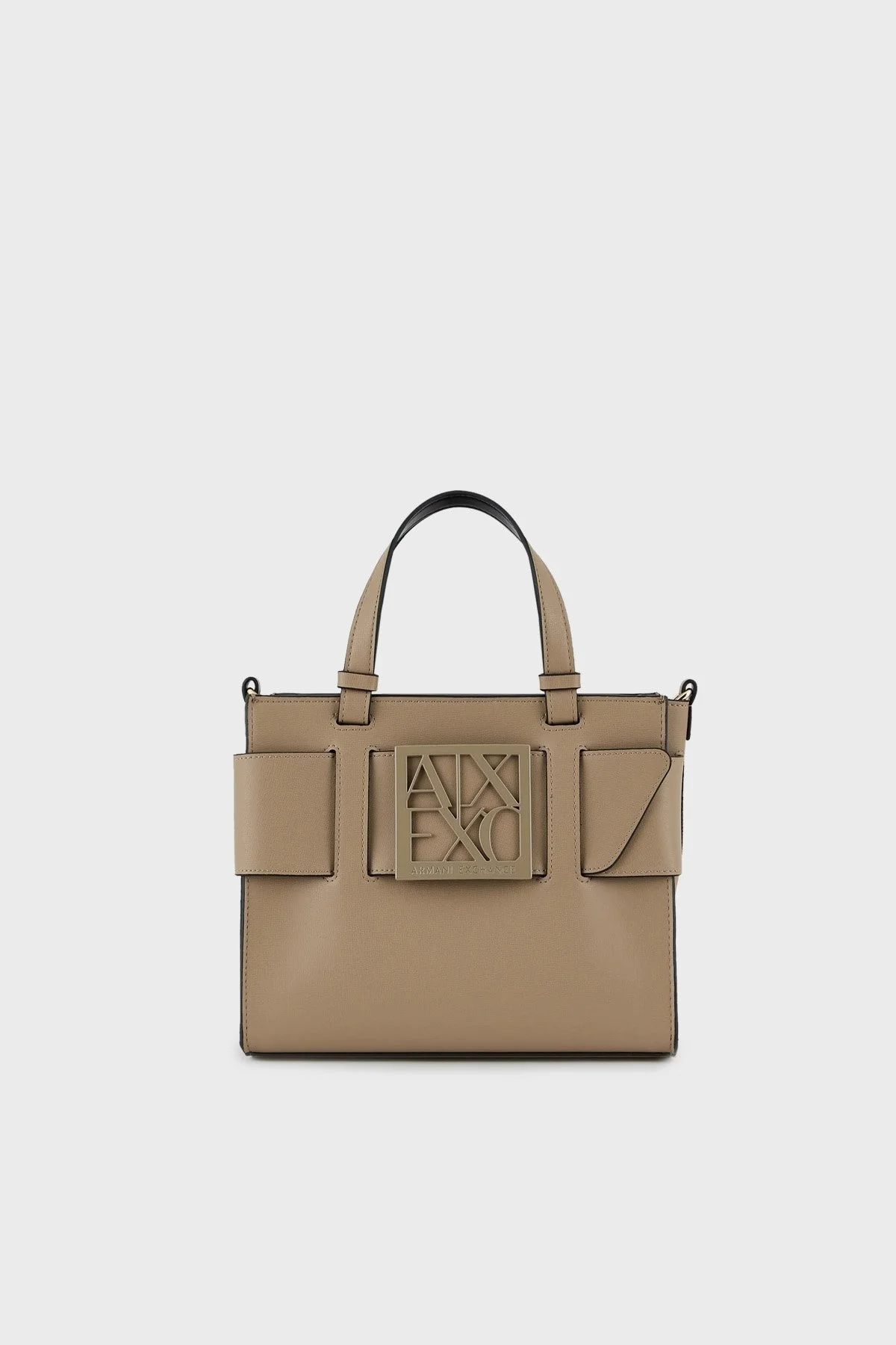 Armani Exchange Çıkarılabilir ve Ayarlanabilir Omuz Askılı Logo Detaylı Bayan Çanta 942690 0A874 09752 TOPRAK - 1