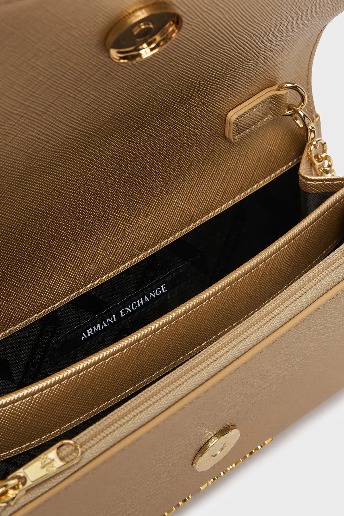 Armani Exchange Çıkarılabilir Zincir Askılı Portföy Kadın Cüzdan XW000358 AF26570 F1020 Ekru - 4