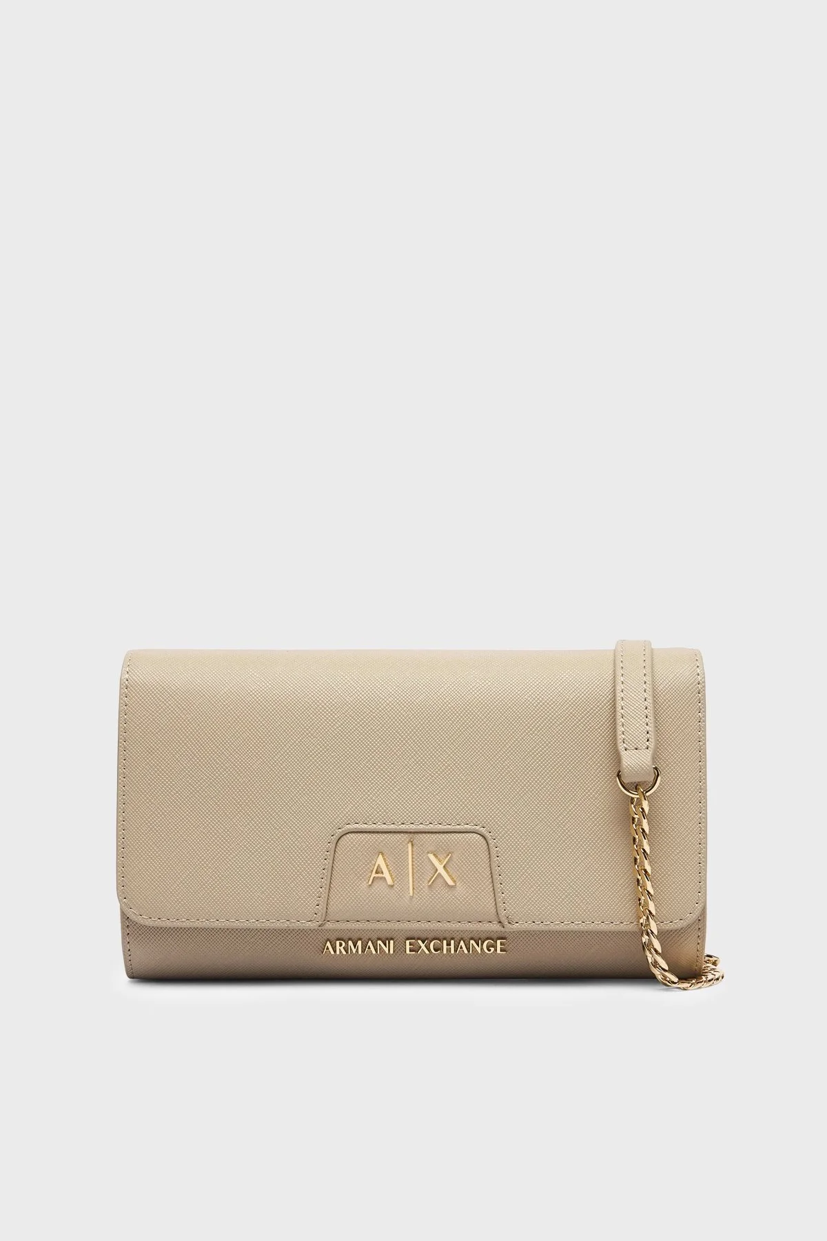 Armani Exchange Çıkarılabilir Zincir Askılı Portföy Kadın Cüzdan XW000358 AF26570 U6208 Ekru - 1
