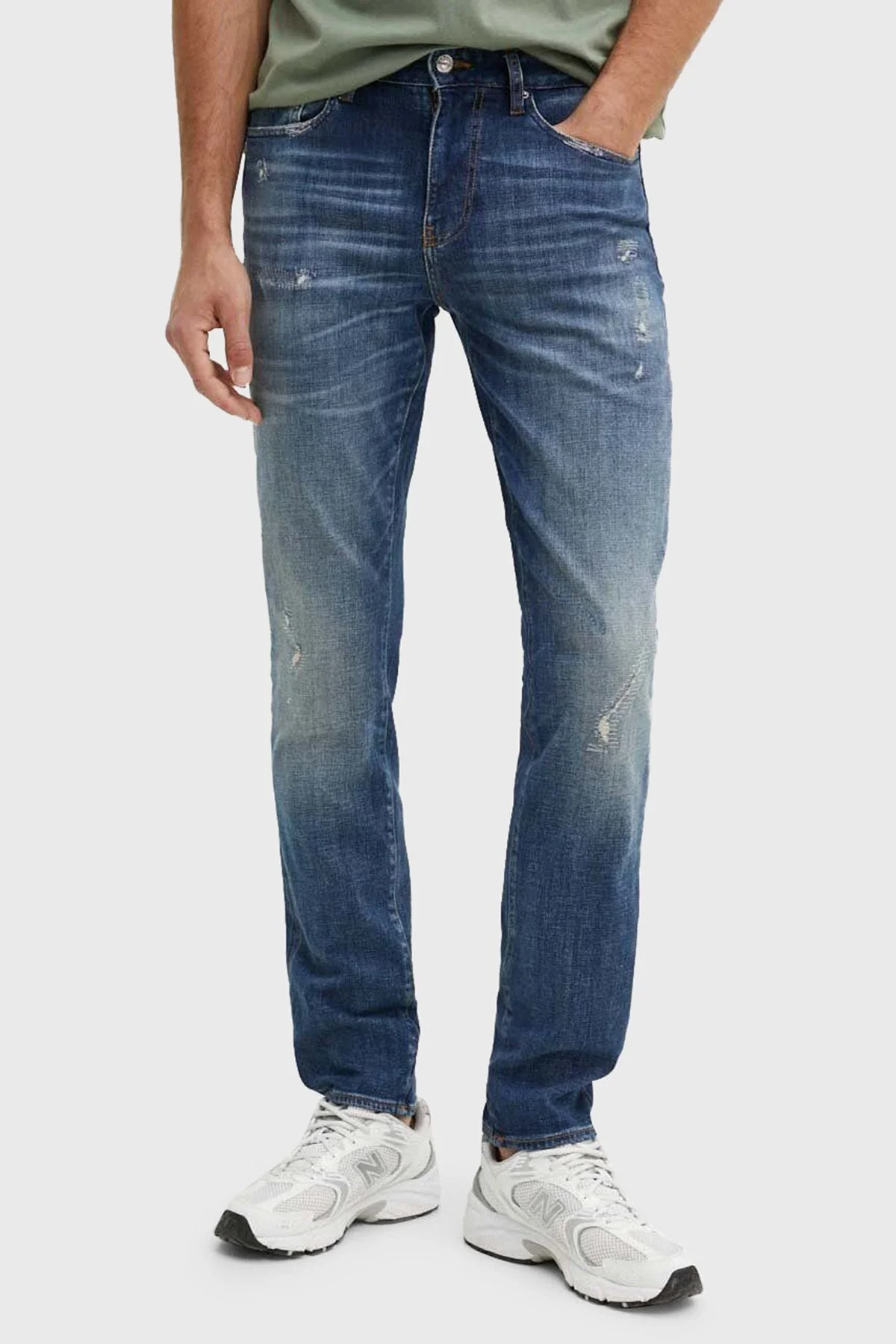 Armani Exchange Cotton Skinny Fit Jeans Erkek Kot Pantolon XM000070 AF10907 MB001 MAVİ - 1