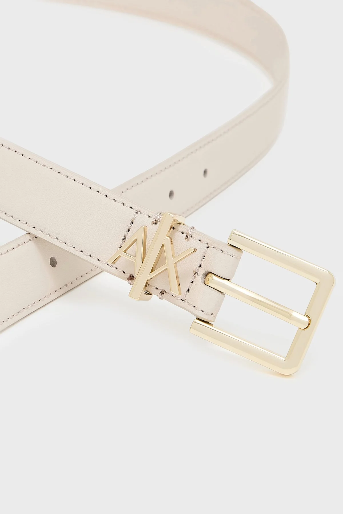 Armani Exchange Deri Logolu İnce Kadın Kemer 941182 4R759 U1092 EKRU - 2