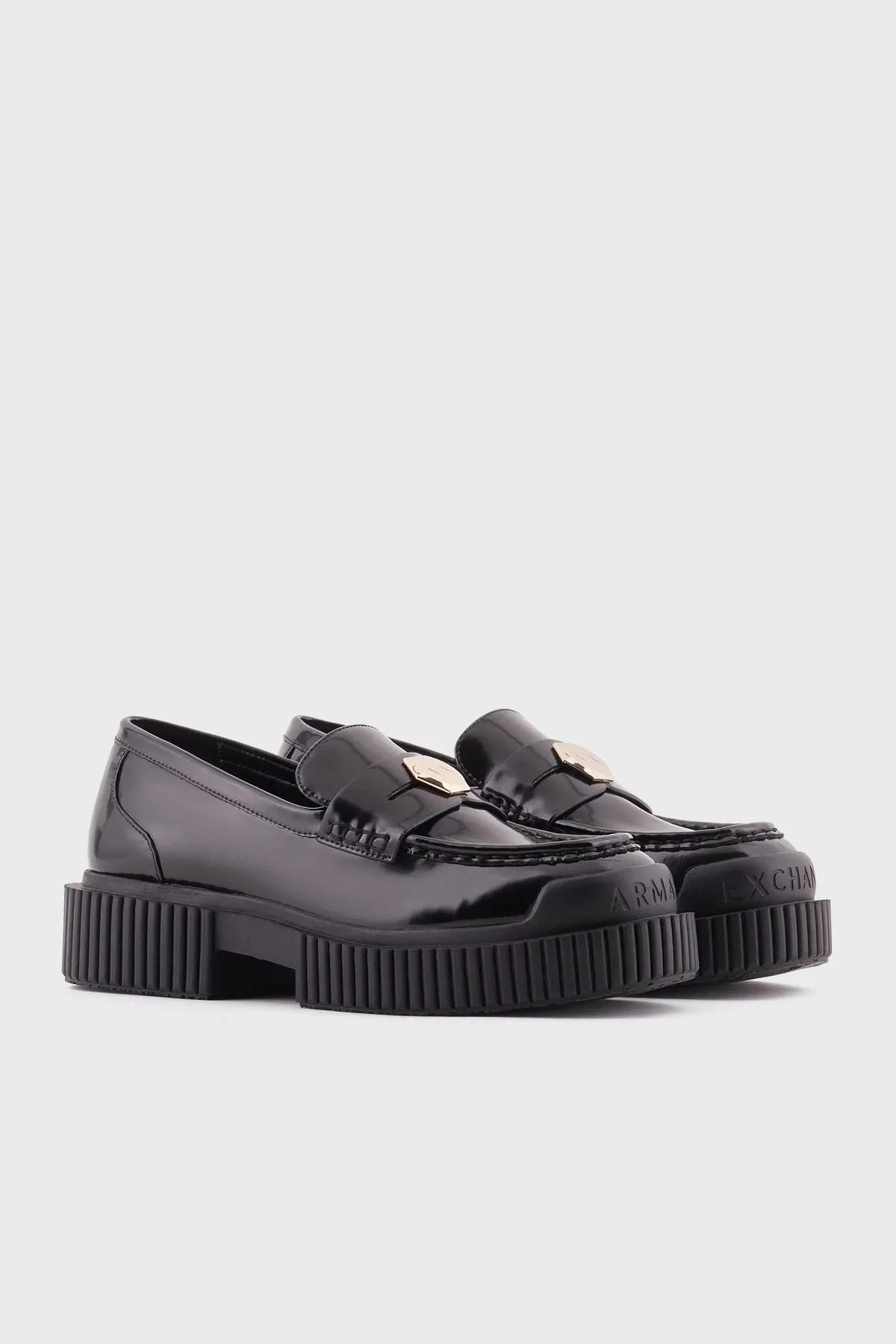 Armani Exchange Deri Logolu Loafer Bayan Ayakkabı XDA005 XV878 00002 SİYAH - 2