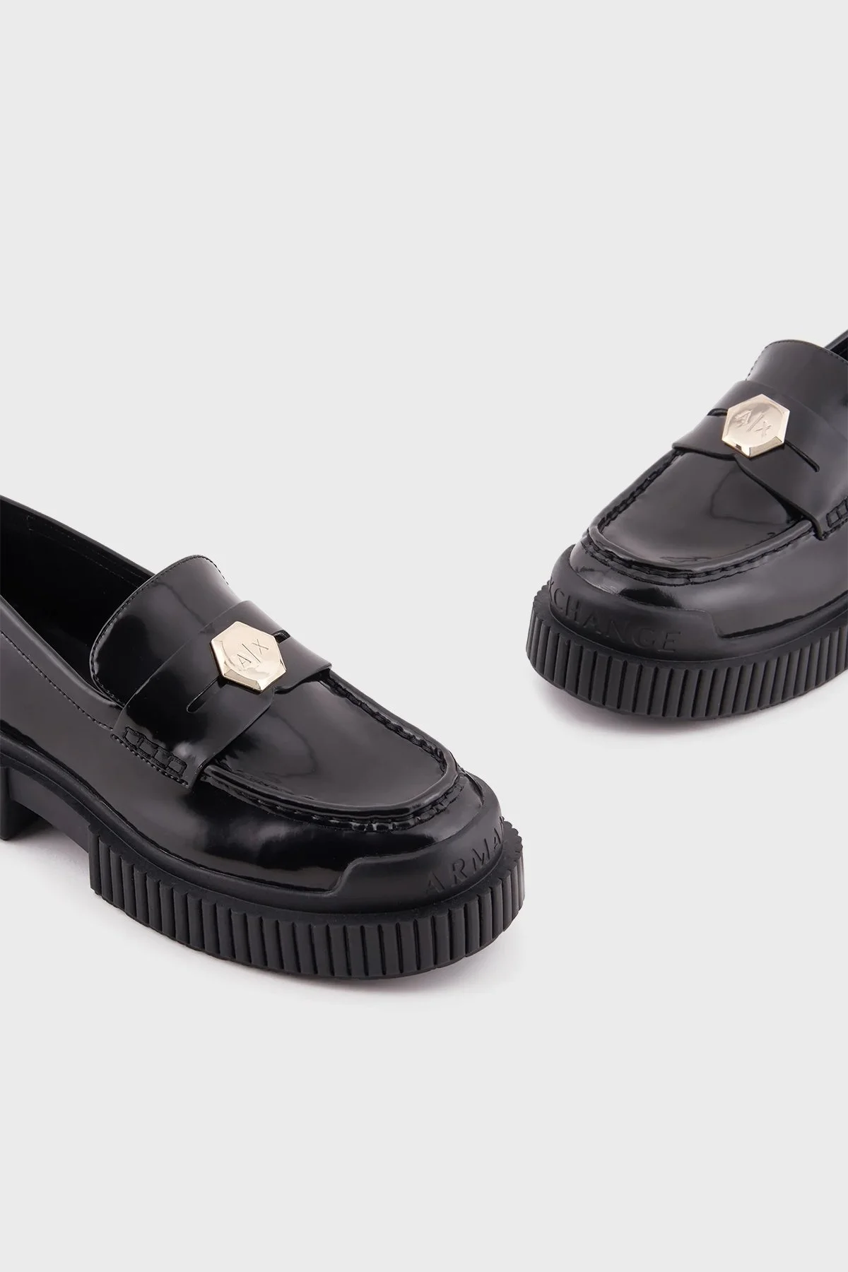 Armani Exchange Deri Logolu Loafer Bayan Ayakkabı XDA005 XV878 00002 SİYAH - 5