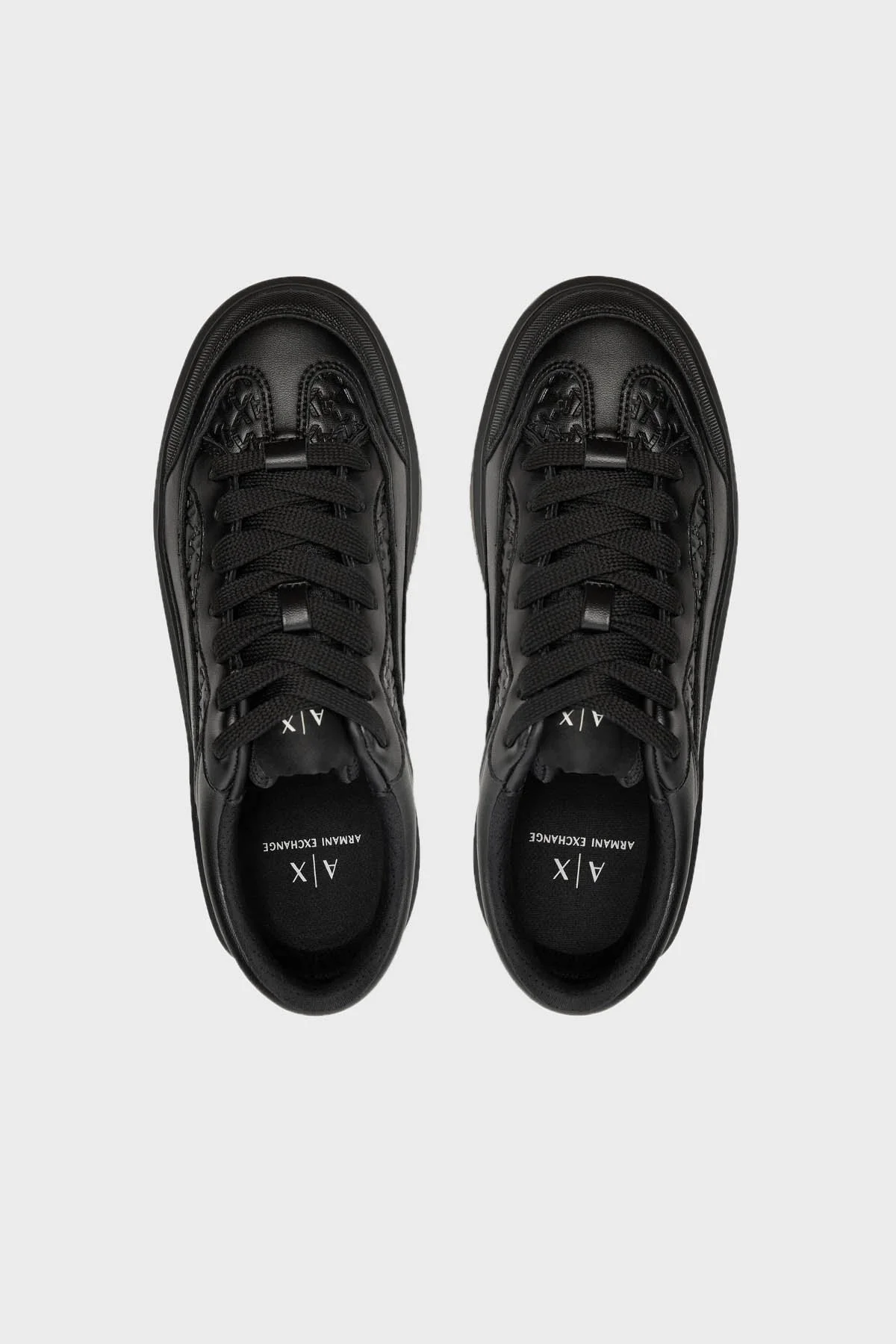 Armani Exchange Deri Logolu Sneaker Erkek Ayakkabı XUX193 XV908 K001 SİYAH - 3