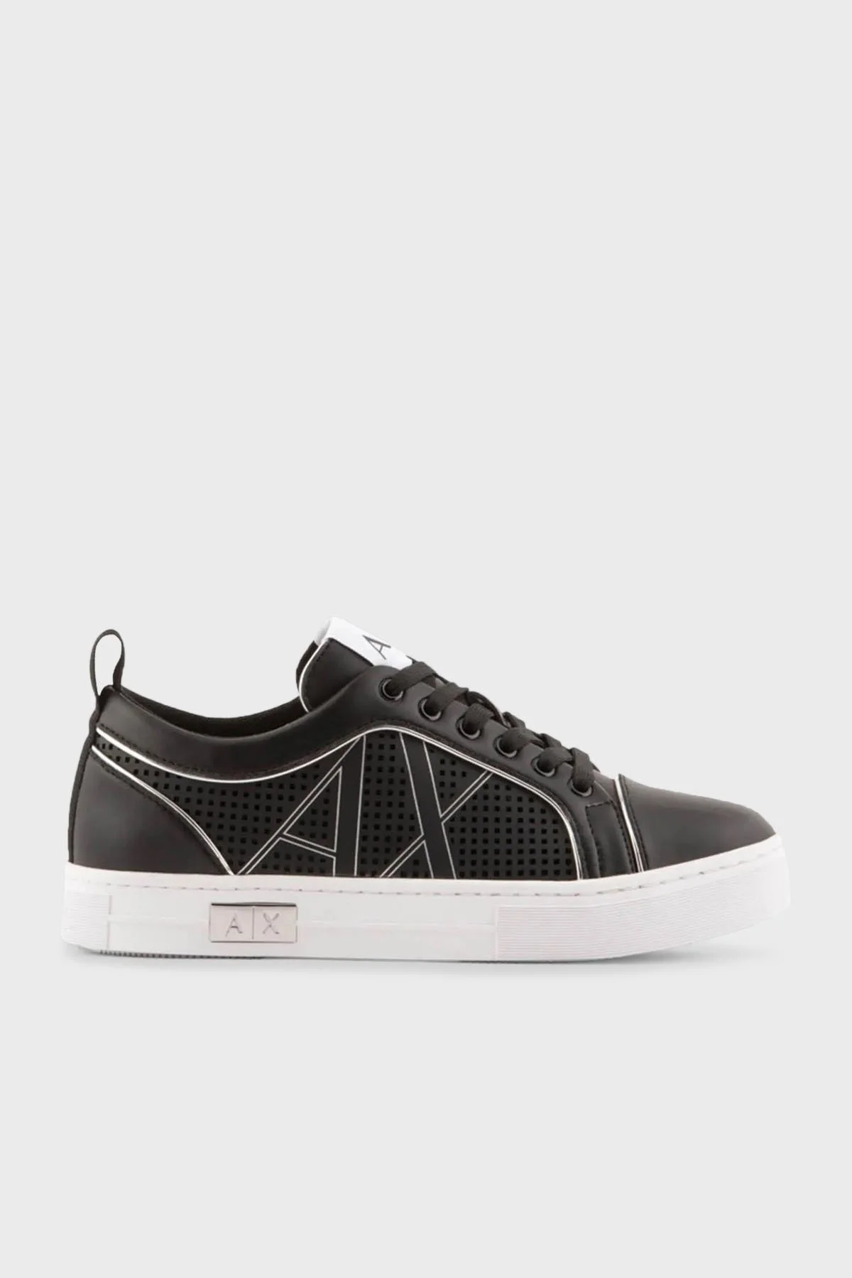 Armani Exchange Deri Sneaker Bayan Ayakkabı XDX114 XV693 N763 SİYAH-GÜMÜŞ - 1