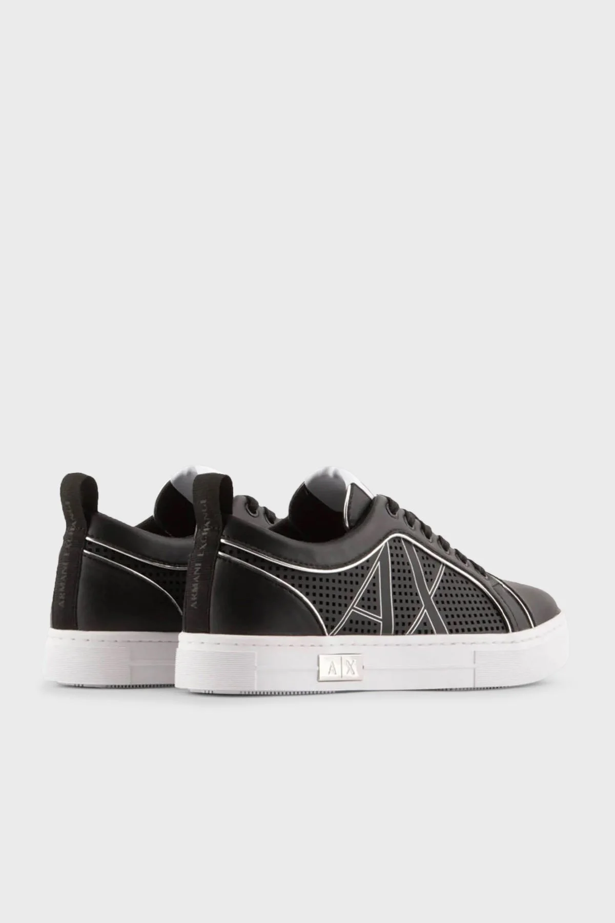 Armani Exchange Deri Sneaker Bayan Ayakkabı XDX114 XV693 N763 SİYAH-GÜMÜŞ - 3