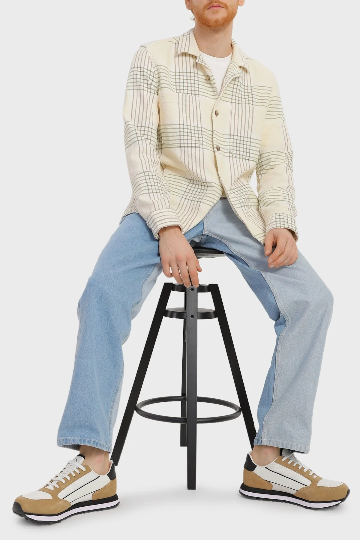 Armani Exchange Deri Sneaker Erkek Ayakkabı XUX083 XV263 S460 SİYAH-BEJ - 2