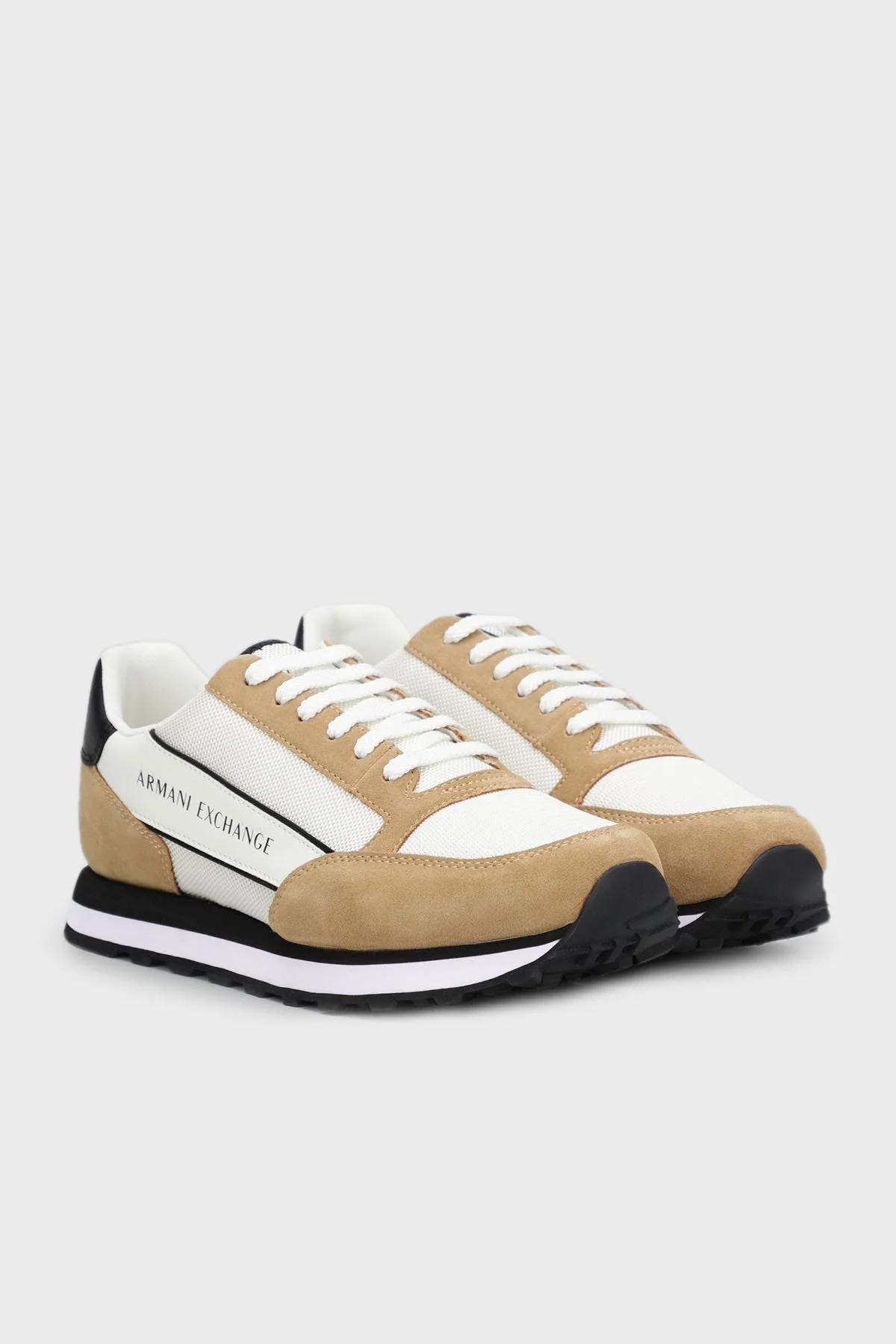 Armani Exchange Deri Sneaker Erkek Ayakkabı XUX083 XV263 S460 SİYAH-BEJ - 4