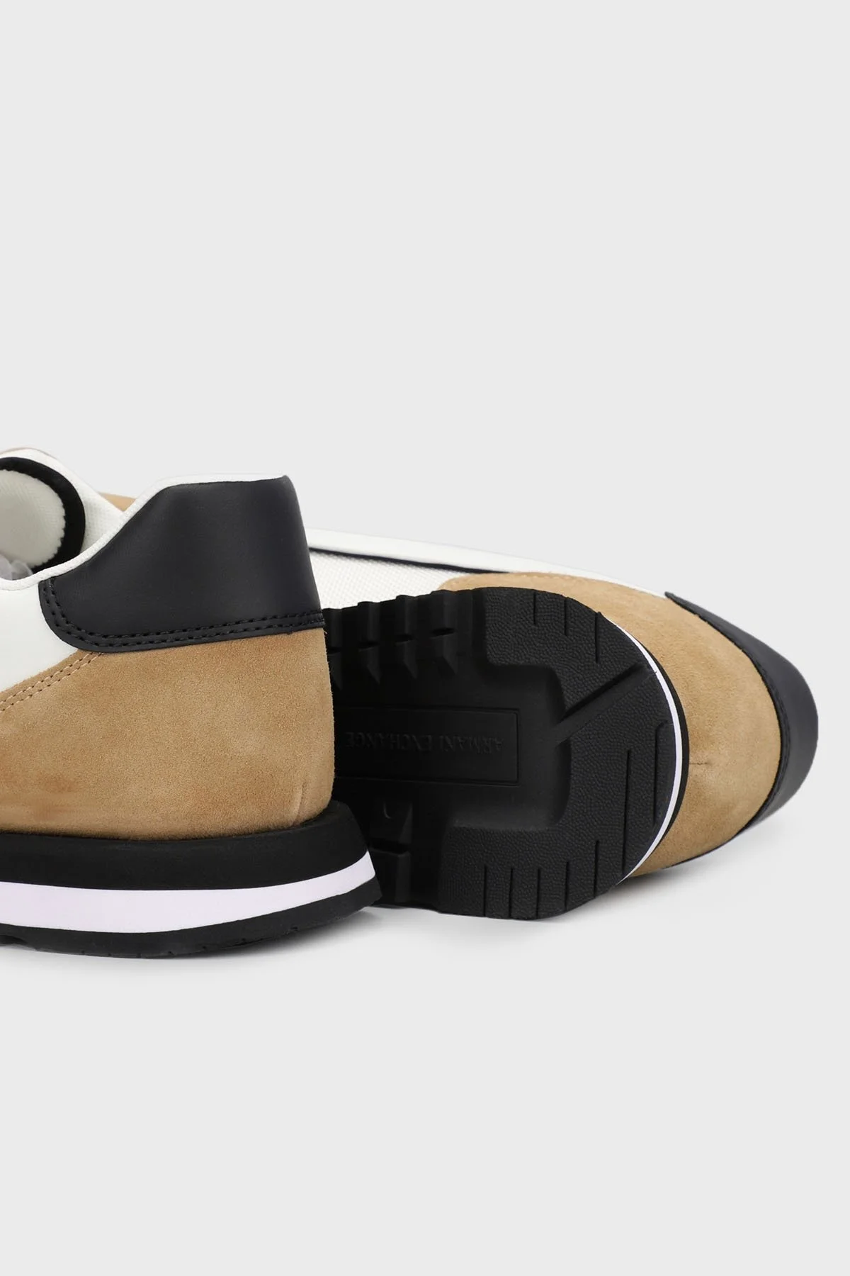Armani Exchange Deri Sneaker Erkek Ayakkabı XUX083 XV263 S460 SİYAH-BEJ - 5