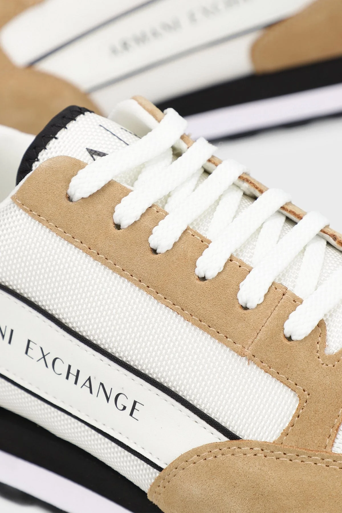 Armani Exchange Deri Sneaker Erkek Ayakkabı XUX083 XV263 S460 SİYAH-BEJ - 6