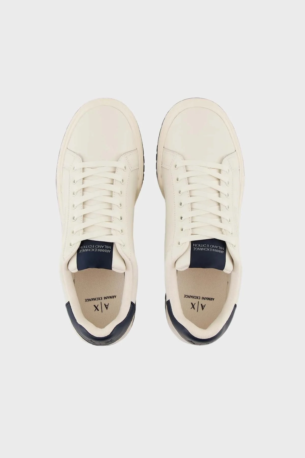 Armani Exchange Deri Sneaker Erkek Ayakkabı XUX212 XV823 N481 BEYAZ-LACİVERT - 3